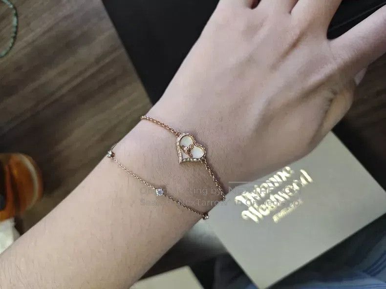 Vivienne Westwood vivienne westwood Rose Gold and White Mother-of-Pearl Hear Size ONE SIZE - 8 Thumbnail
