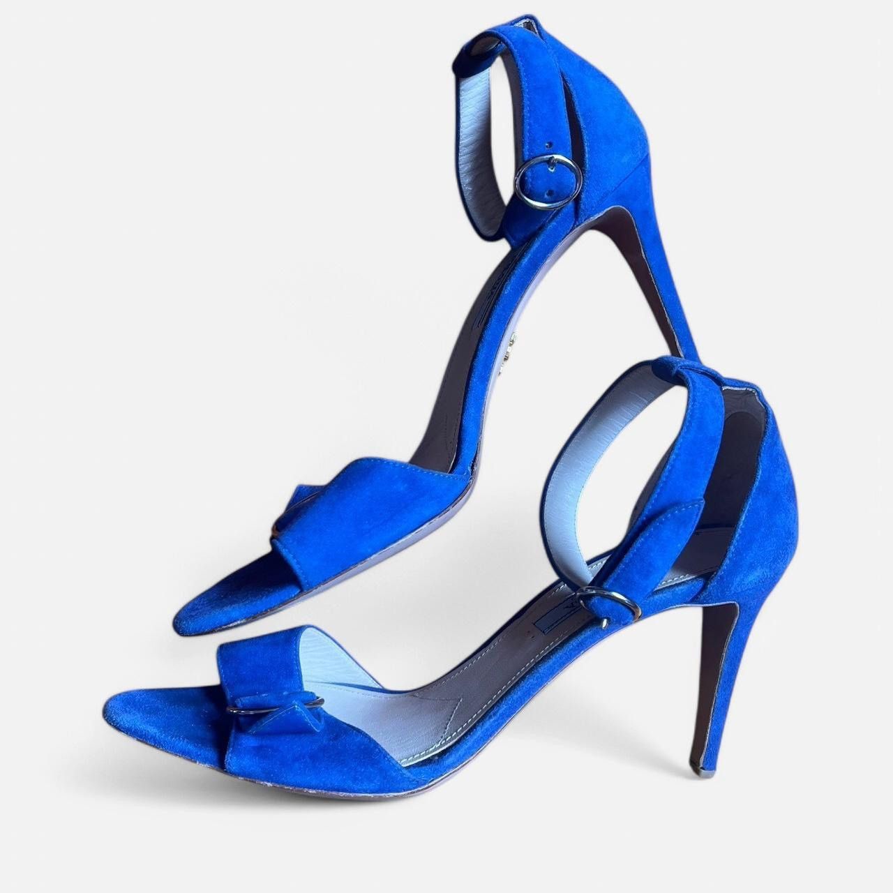 Prada × Vintage Vintage Prada Blue Suede Buckle Strap Heels Size US 8.5 / IT 38.5 - 4 Thumbnail