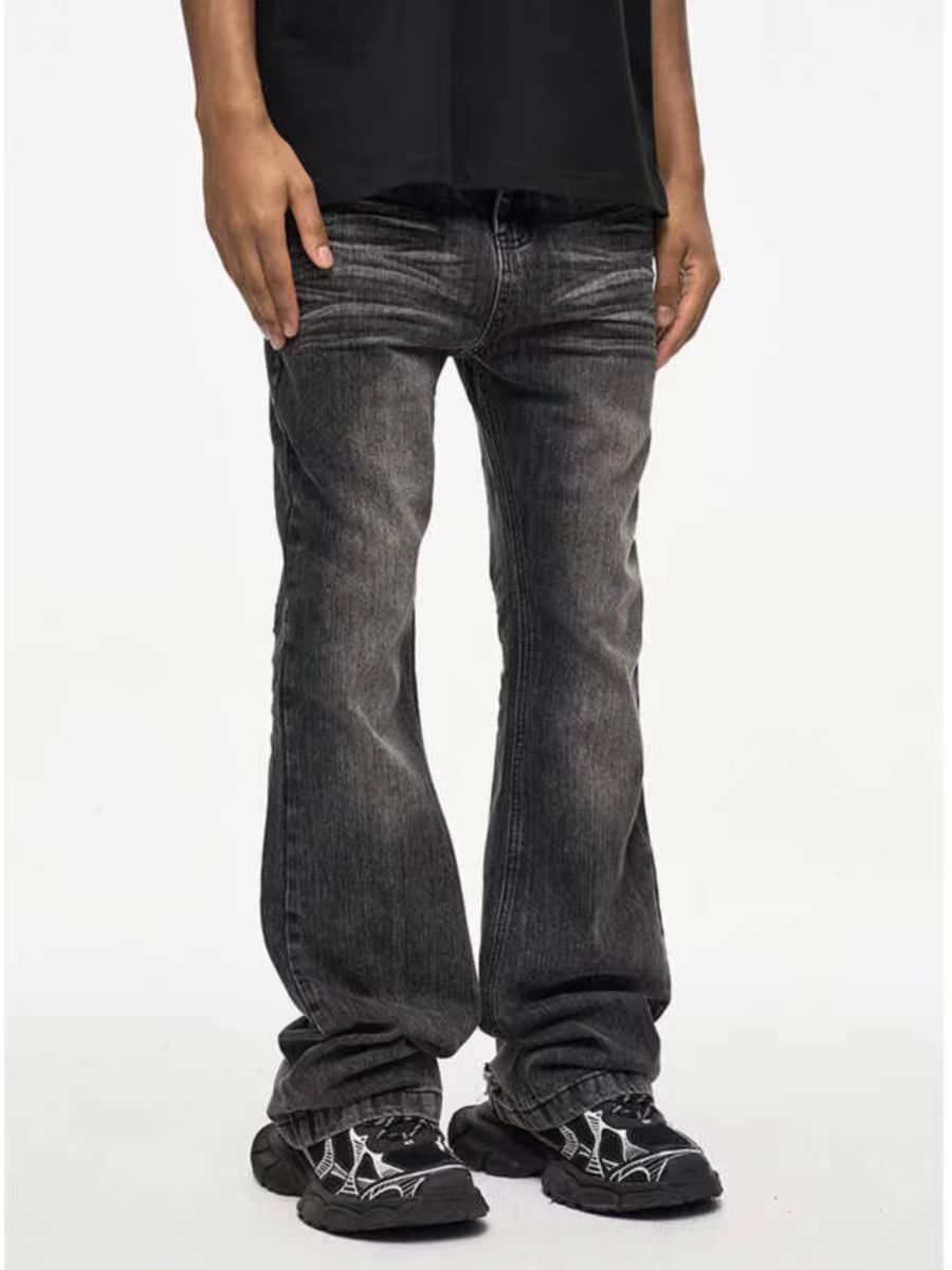 Japanese Brand × Jean High street cat whisker distressed micro flare jeans Size US 32 / EU 48 - 1 Thumbnail