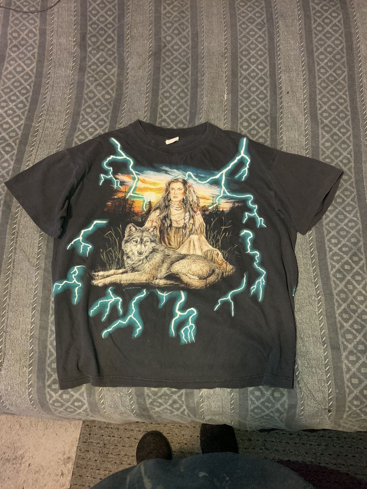 Vintage 90’s American Thunder Lightning Native American indian Shirt Size US XL / EU 56 / 4 - 7 Thumbnail