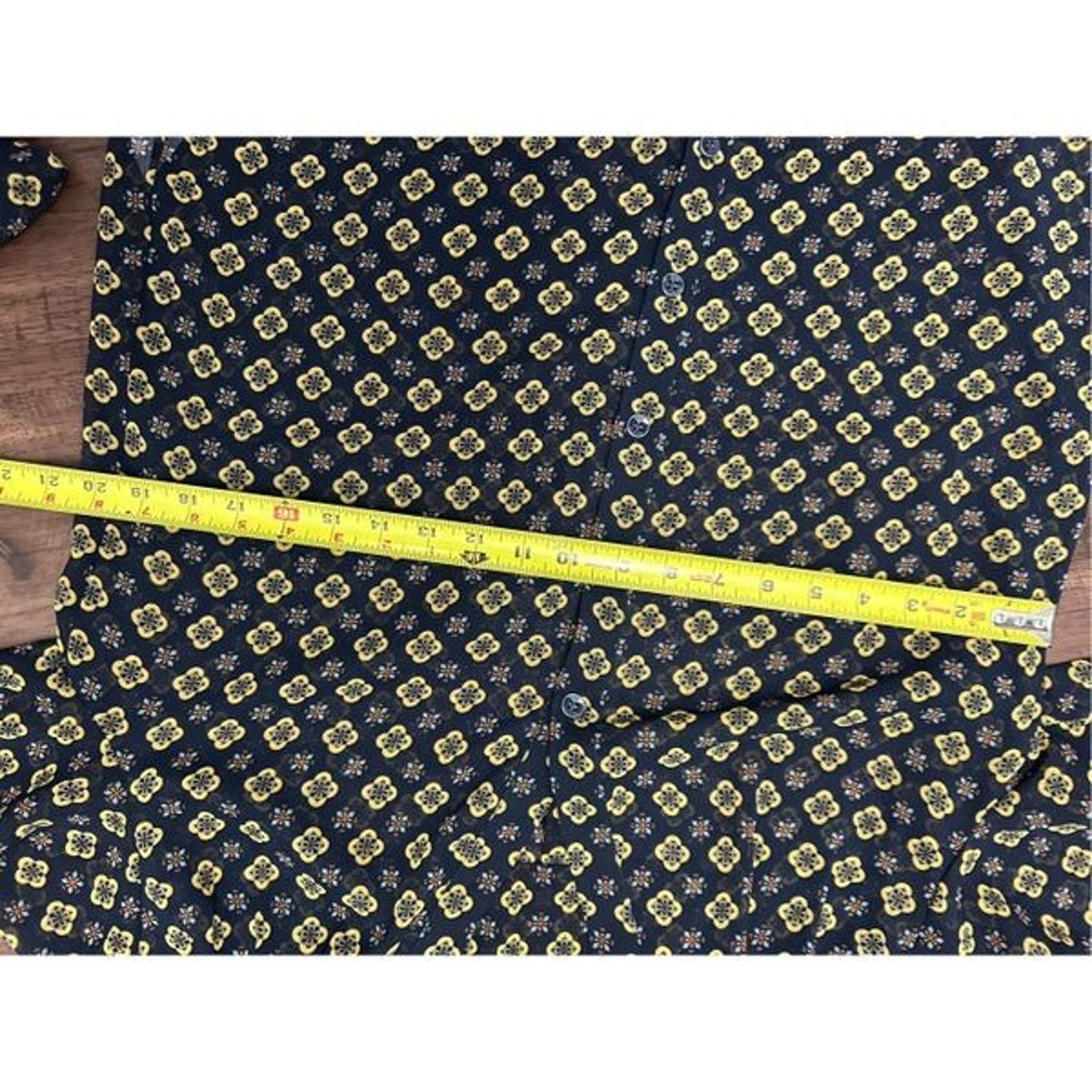 Anthropologie CAbi Mosaic Blouse Blue Yellow Top #3773 Sz Medium, MSRP $89 Size M / US 6-8 / IT 42-44 - 5 Thumbnail