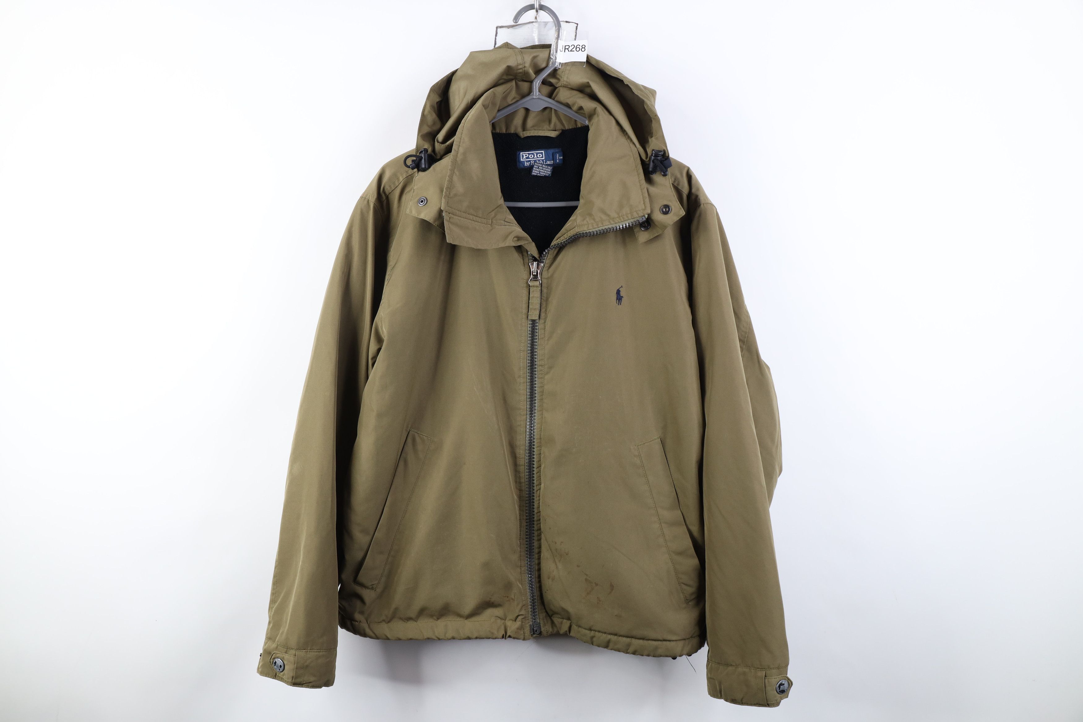 Vintage 90s Ralph Lauren Fleece Lined Hooded Bomber Jacket
