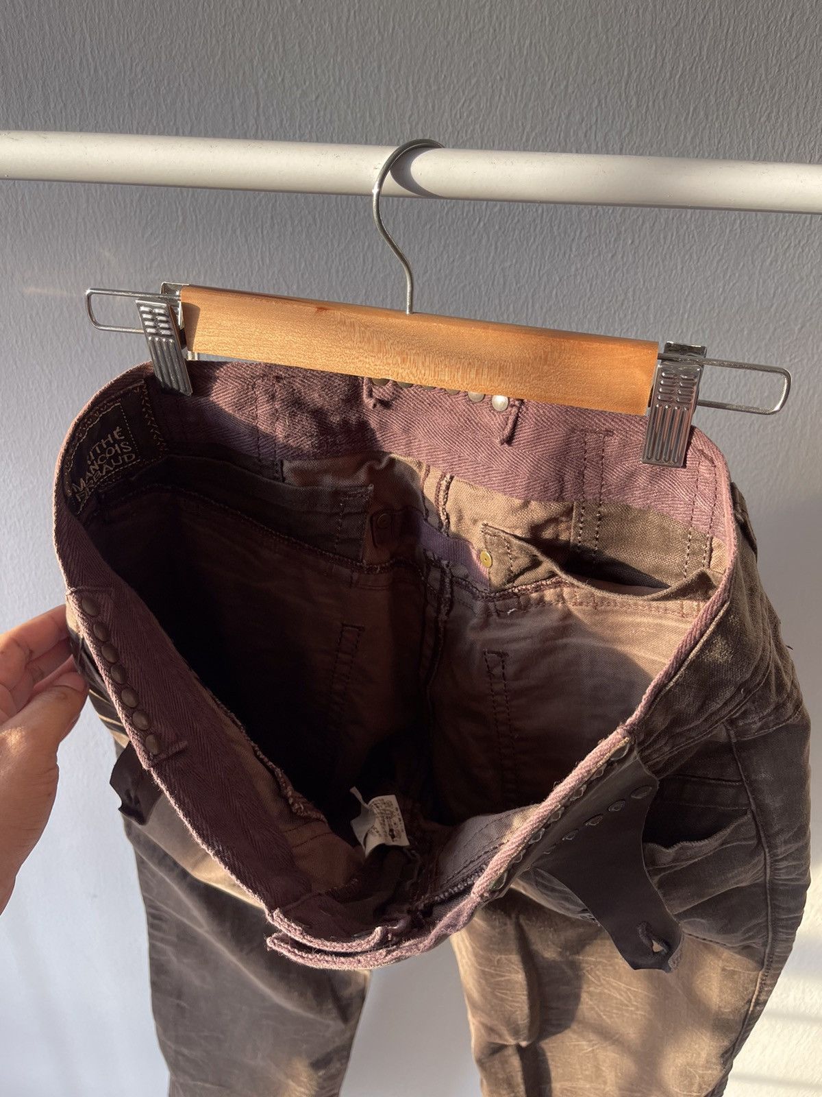 Marithe + Francois Girbaud 90s Marithe Francois Girbaud Leather paded part Pants A6 Size US 30 / EU 46 - 14 Thumbnail