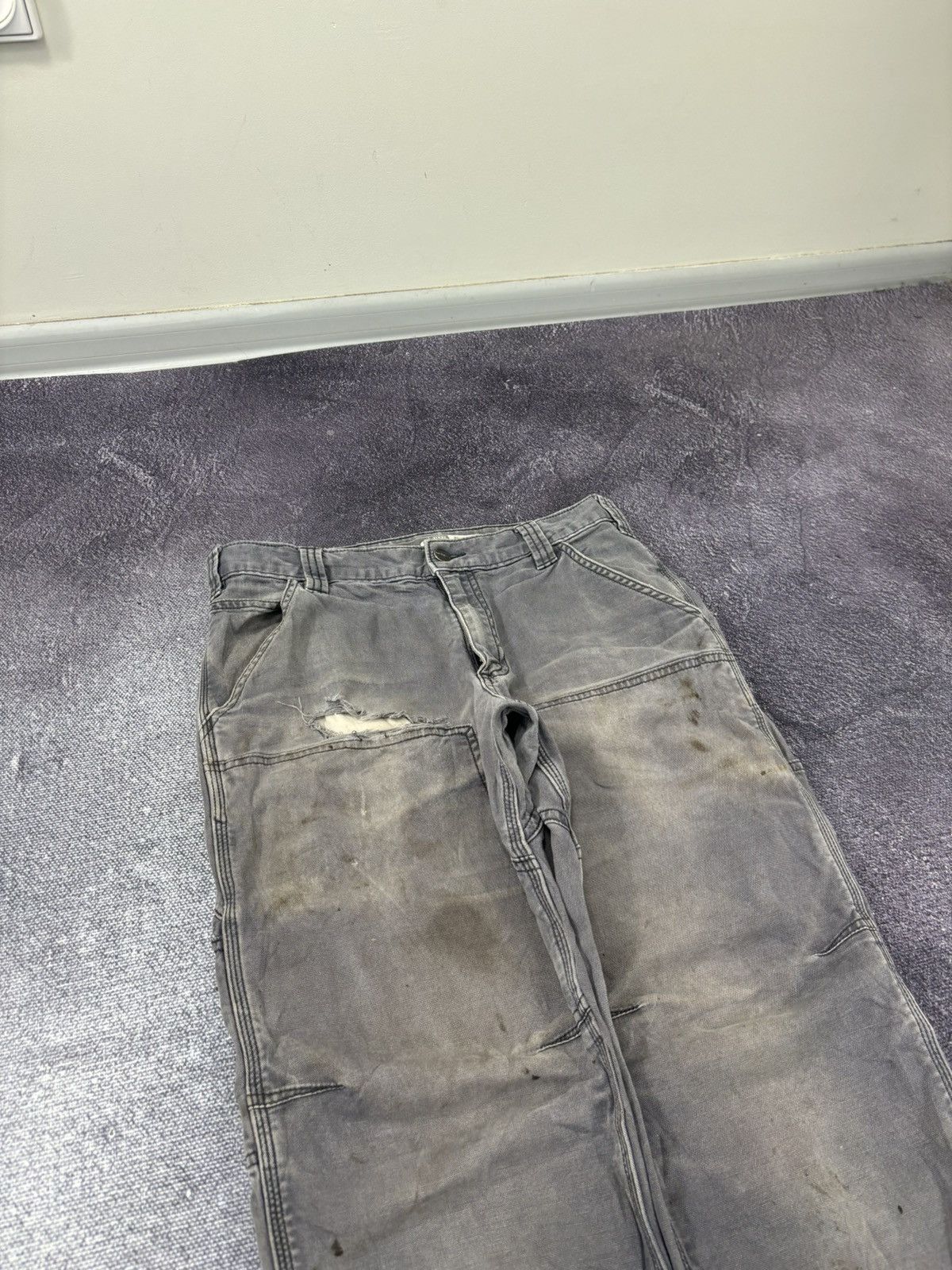 Carhartt Vintage Carhartt Double Knee Distressed Utility Work Pants Size US 31 - 14 Thumbnail