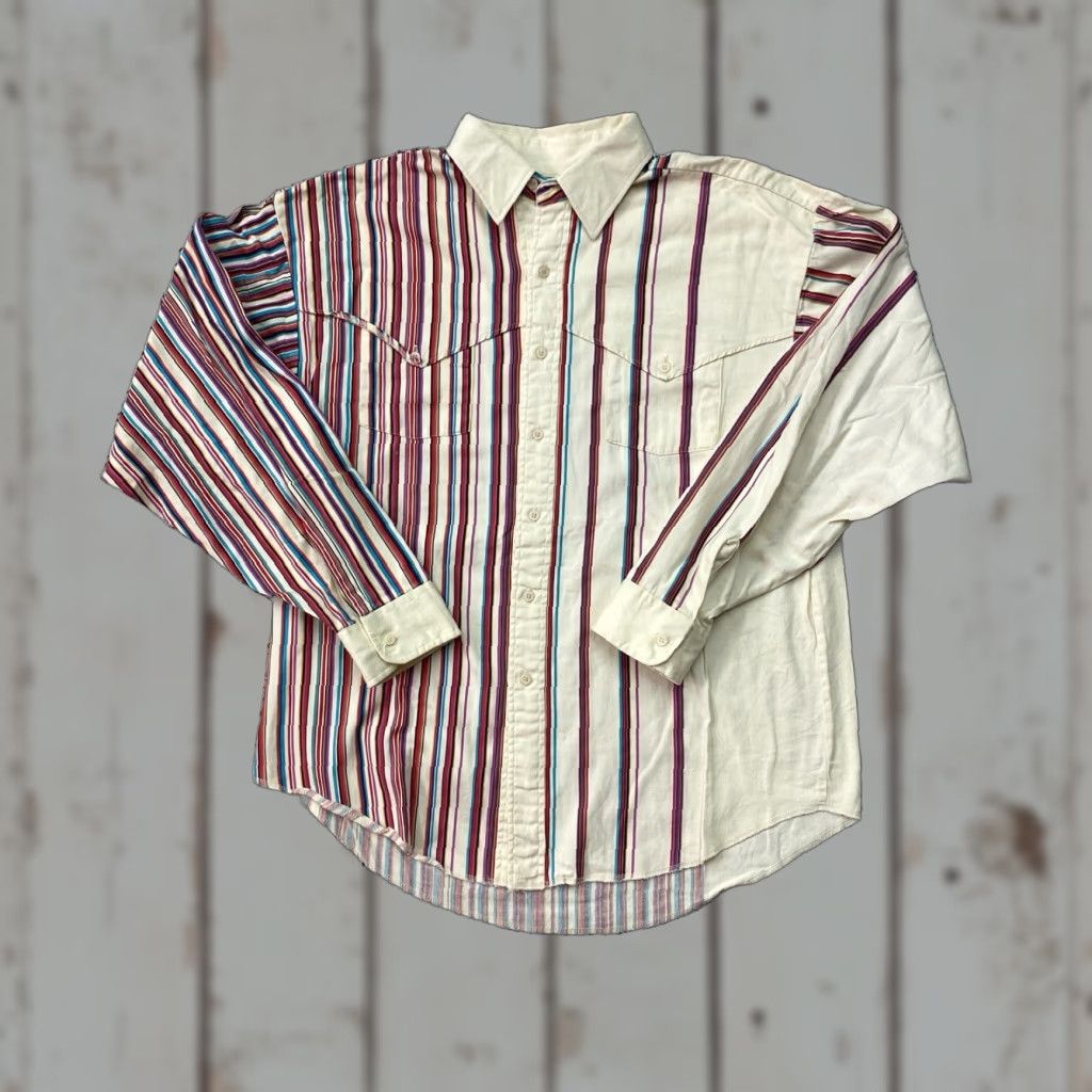 Vintage VINTAGE Panhandle Slim White Striped Rodeo Brushpopper Shirt Men Large Size US L / EU 52-54 / 3 - 1 Thumbnail