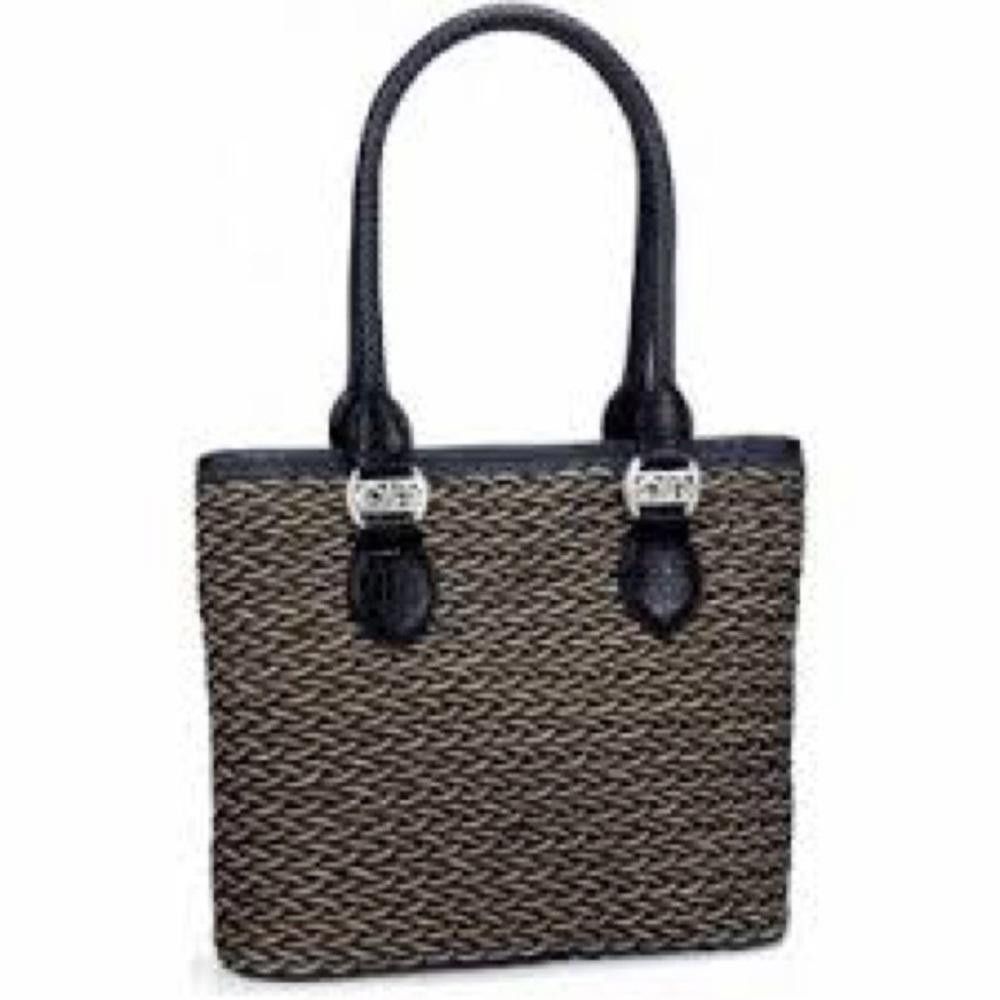 Brighton Brighton l NWOT Eva Straw Shoulder Navy Tan Bag Size ONE SIZE - 1 Thumbnail