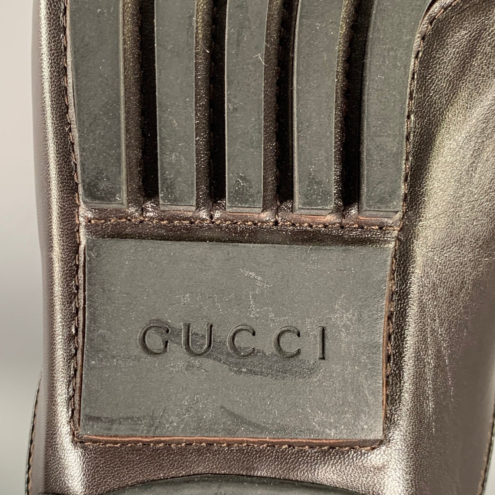 Gucci GUCCI Size 9.5 Tan Brown Monogram Leather Drivers Loafers Size US 9.5 / EU 42-43 - 7 Thumbnail