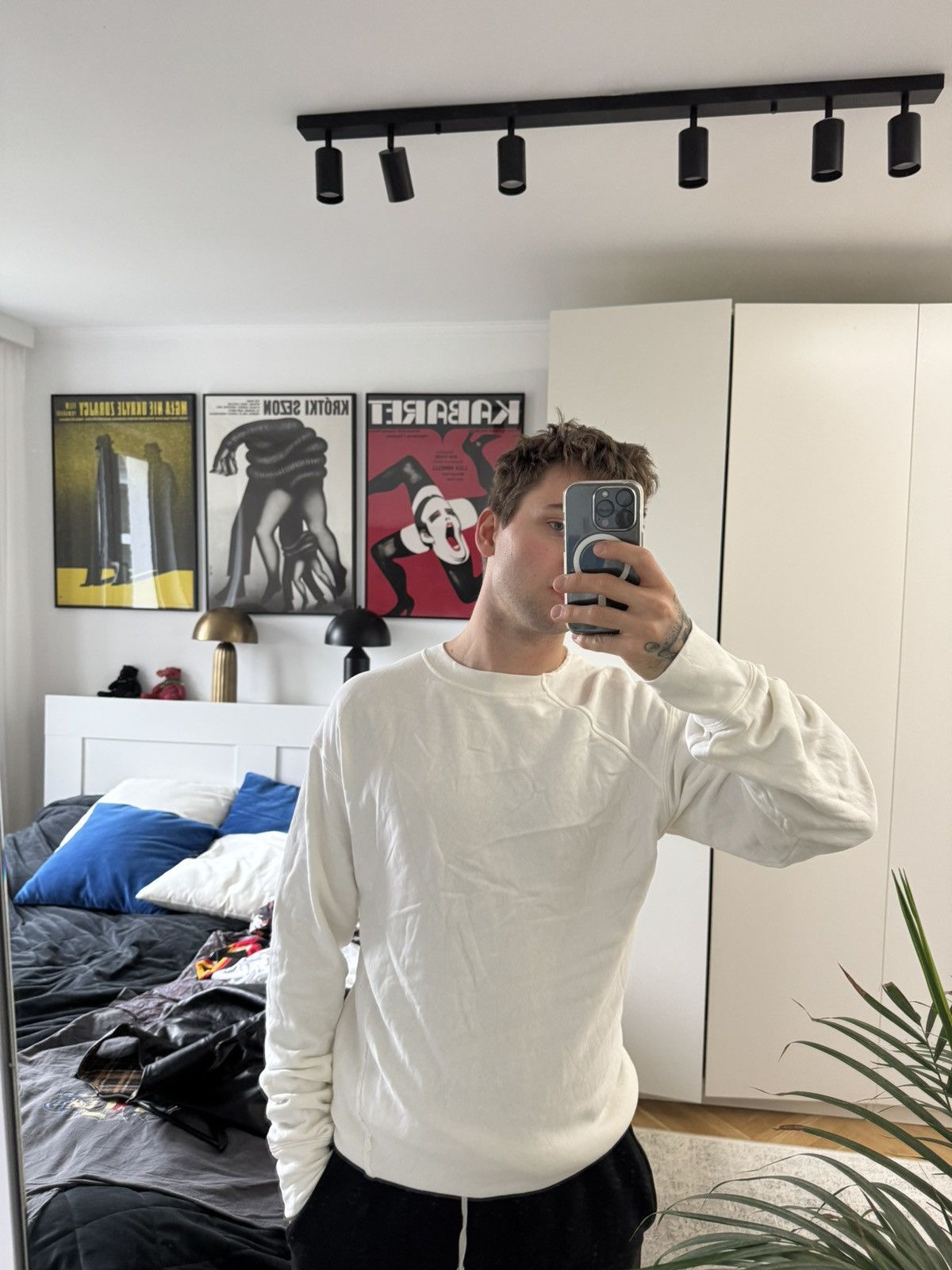Helmut Lang Helmut Lang Archive Designer Sweatshirt Cream Crewneck Rare Size US L / EU 52-54 / 3 - 6 Thumbnail