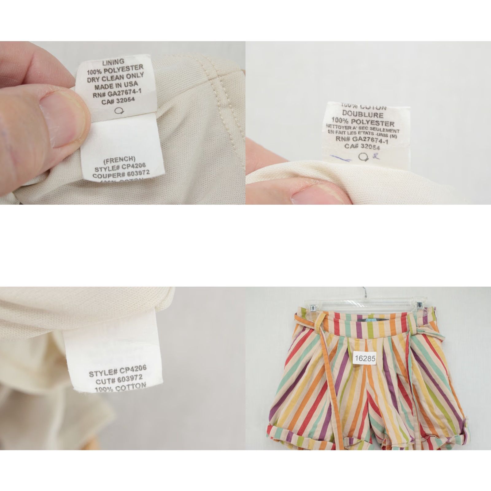 Anthropologie Anthropologie Eva Franco Shorts Women's 4 Multicolor Striped Lined Belted 100% Cotton Beachy Boho Womens Size 27" / US 4 / IT 40 - 8 Thumbnail