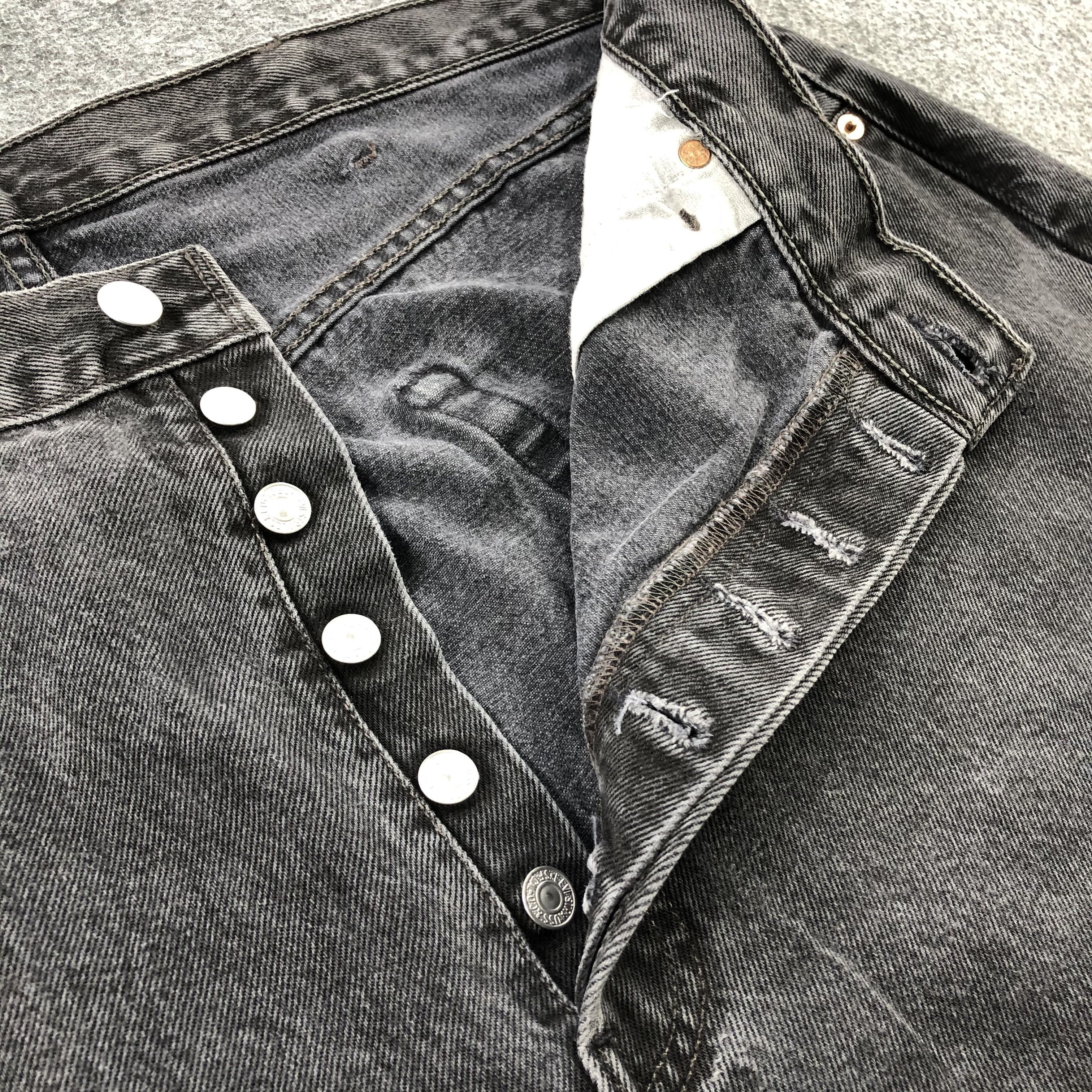 Levi's × Vintage Vintage 90s Faded Black Levis 501 Jeans-JM1536 Size US 39 - 7 Thumbnail
