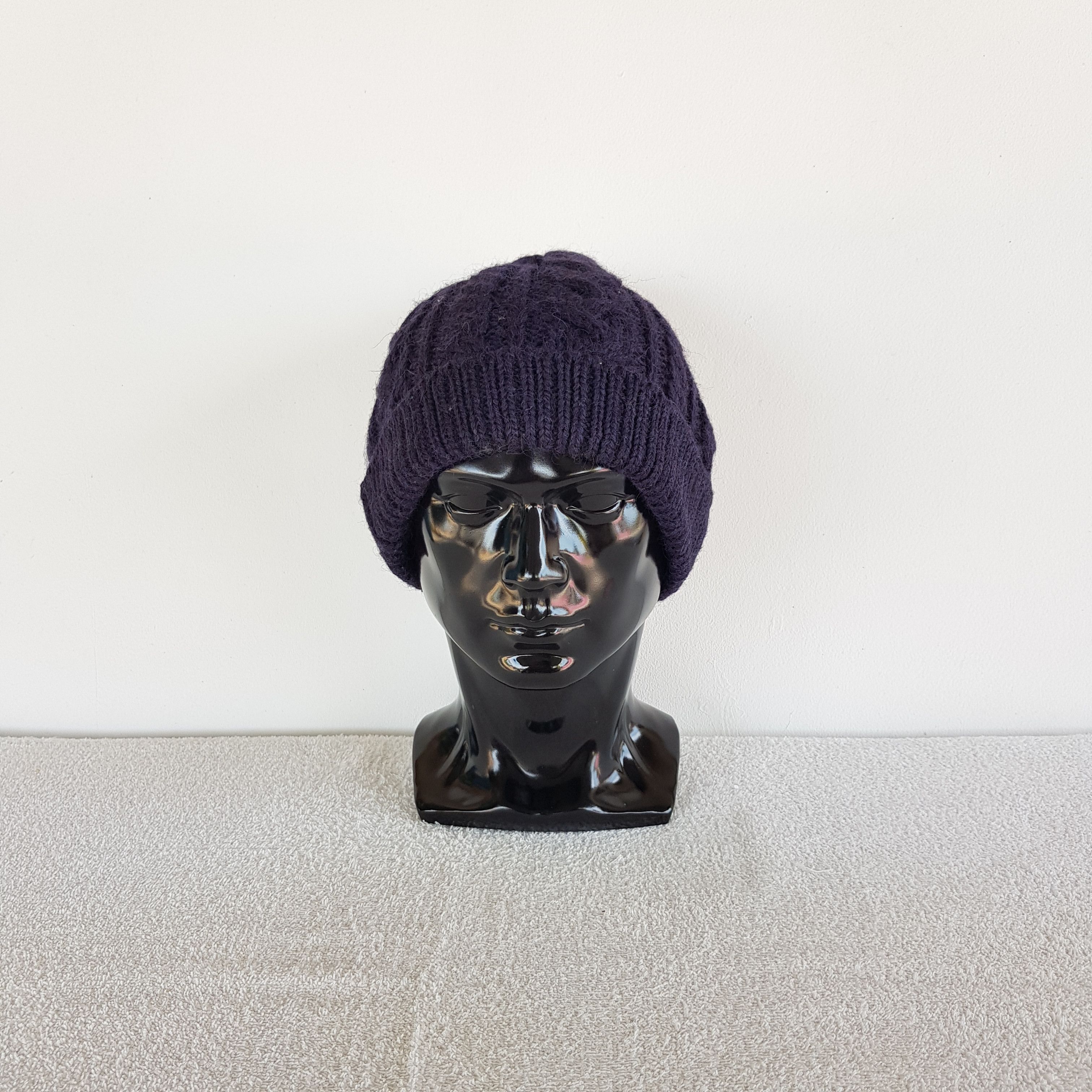Homespun Knitwear Vintage Aran Isle Knit Beanie Y2K Crochet Snow Caps Hats Size ONE SIZE - 2 Thumbnail