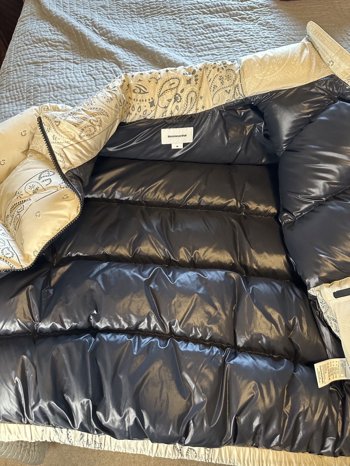 Paisley Bandana Puffer Jacket Thisisneverthat