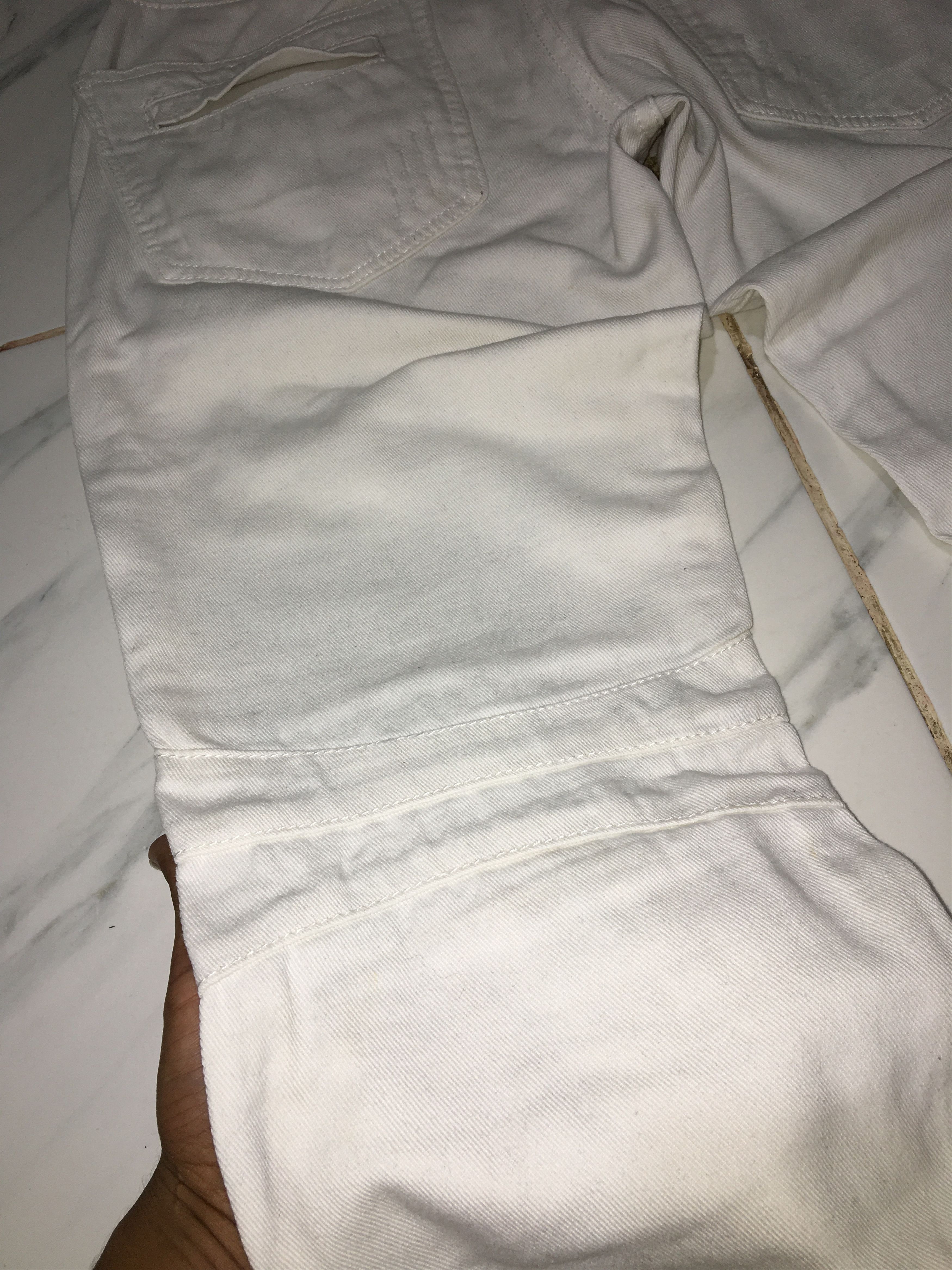 In The Attic In The Attic Biker White Denim Pants Size US 29 - 17 Thumbnail