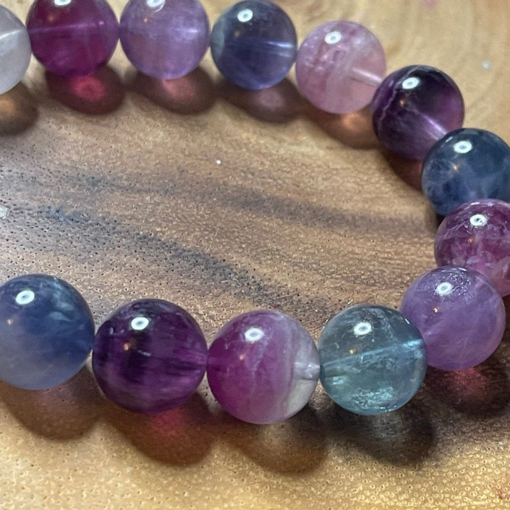 Other Fluorite bracelet striped layers rainbow colors stretch 12mm Size ONE SIZE - 8 Thumbnail