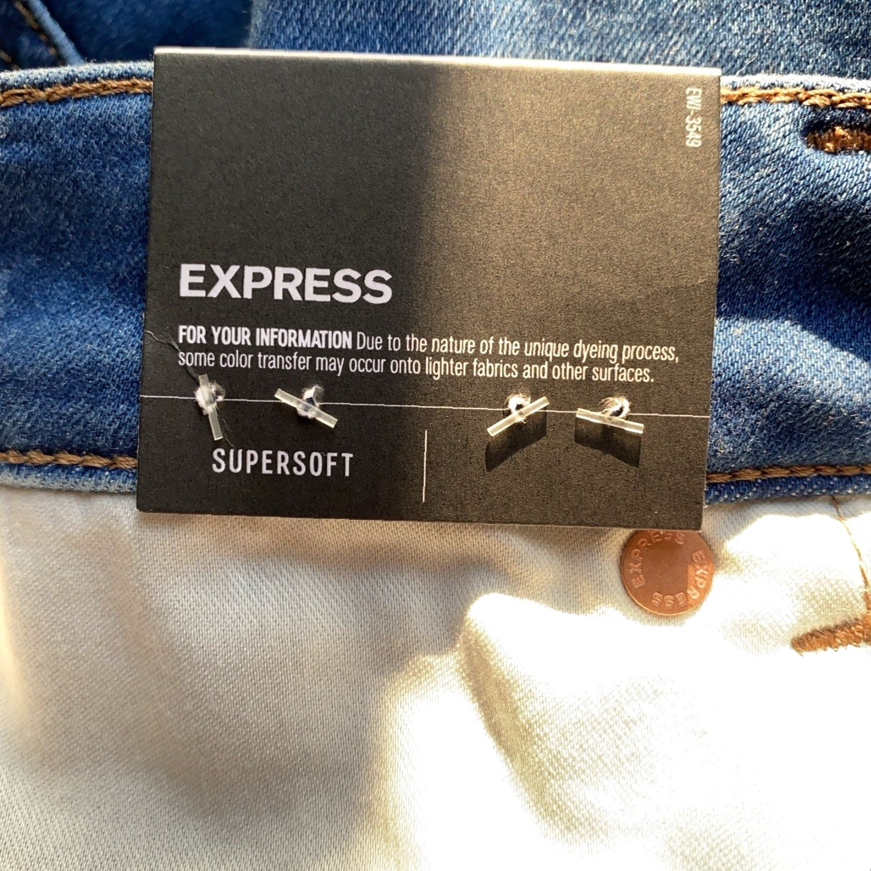 Express Express Jeans Skinny Womens 12R High Rise Stretch Distressed 5-Pocket Denim Blue Modern Winter Summer Spring Fall New with tags Size 34" / US 12 / IT 48 - 6 Thumbnail