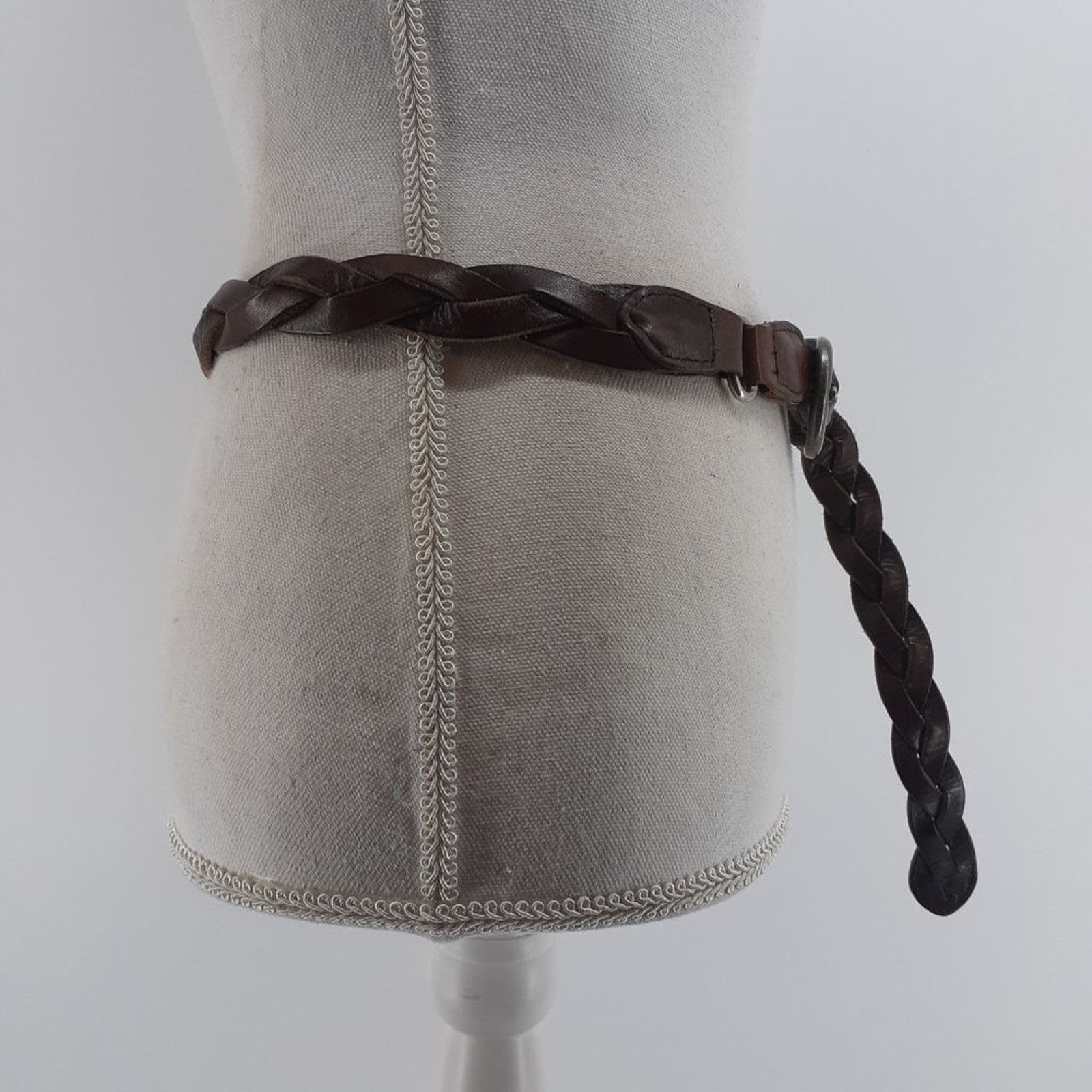 Other Hollister California Women's Brown Braided Leather Belt M L Size ONE SIZE - 9 Thumbnail