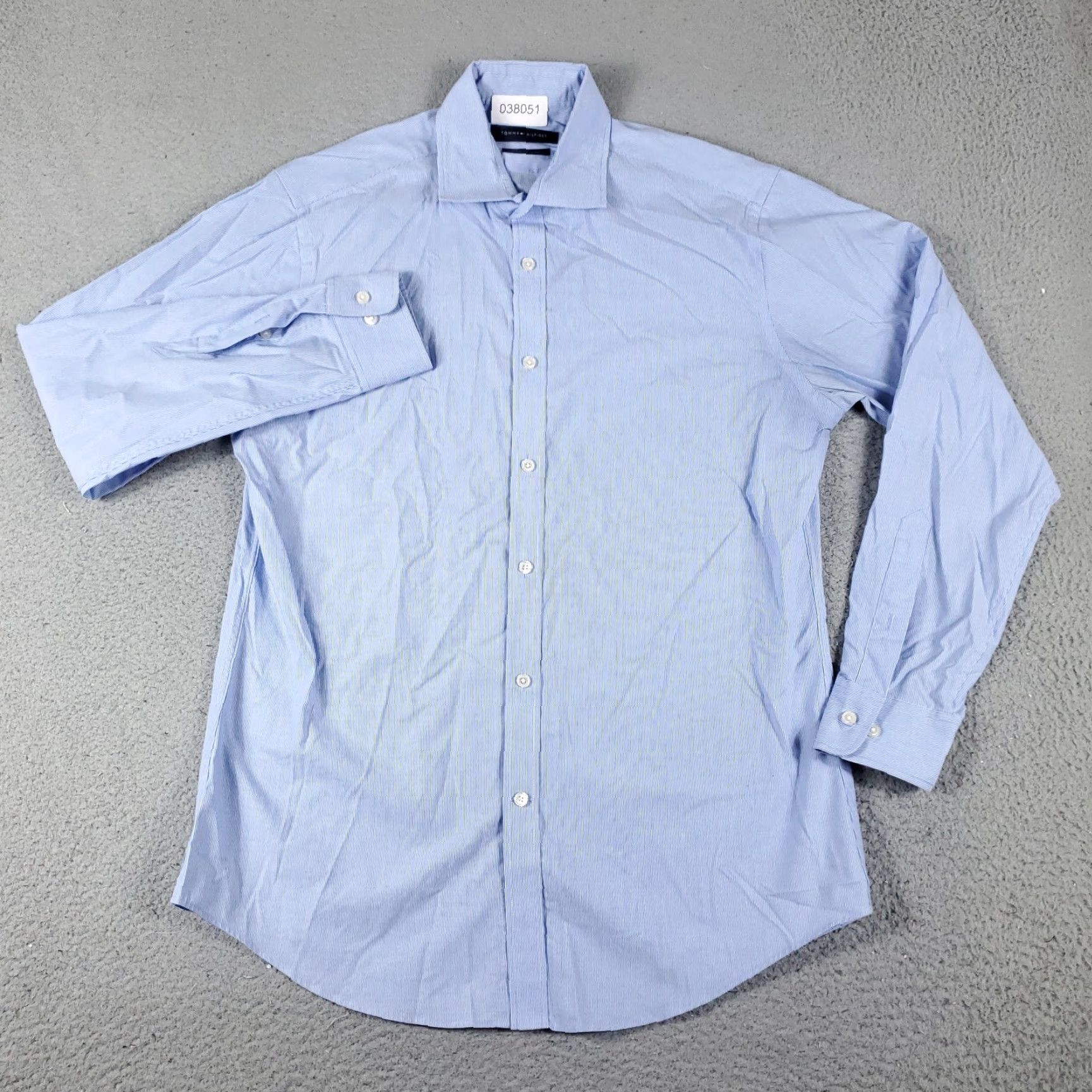 Tommy Hilfiger Tommy Hilfiger Shirt Mens 15.5 Blue Striped Dress Button Up Long Sleeve Size 40R - 2 Thumbnail