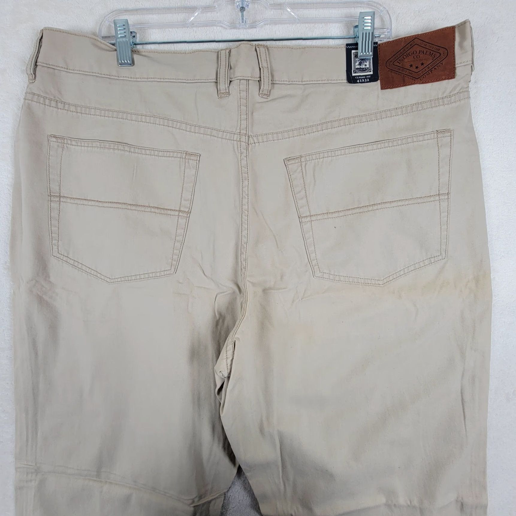 Vintage Indigo Palms Men's Khaki Dress Pants Classic Fit 42x32 Pant Tan Size US 42 / EU 58 - 5 Thumbnail