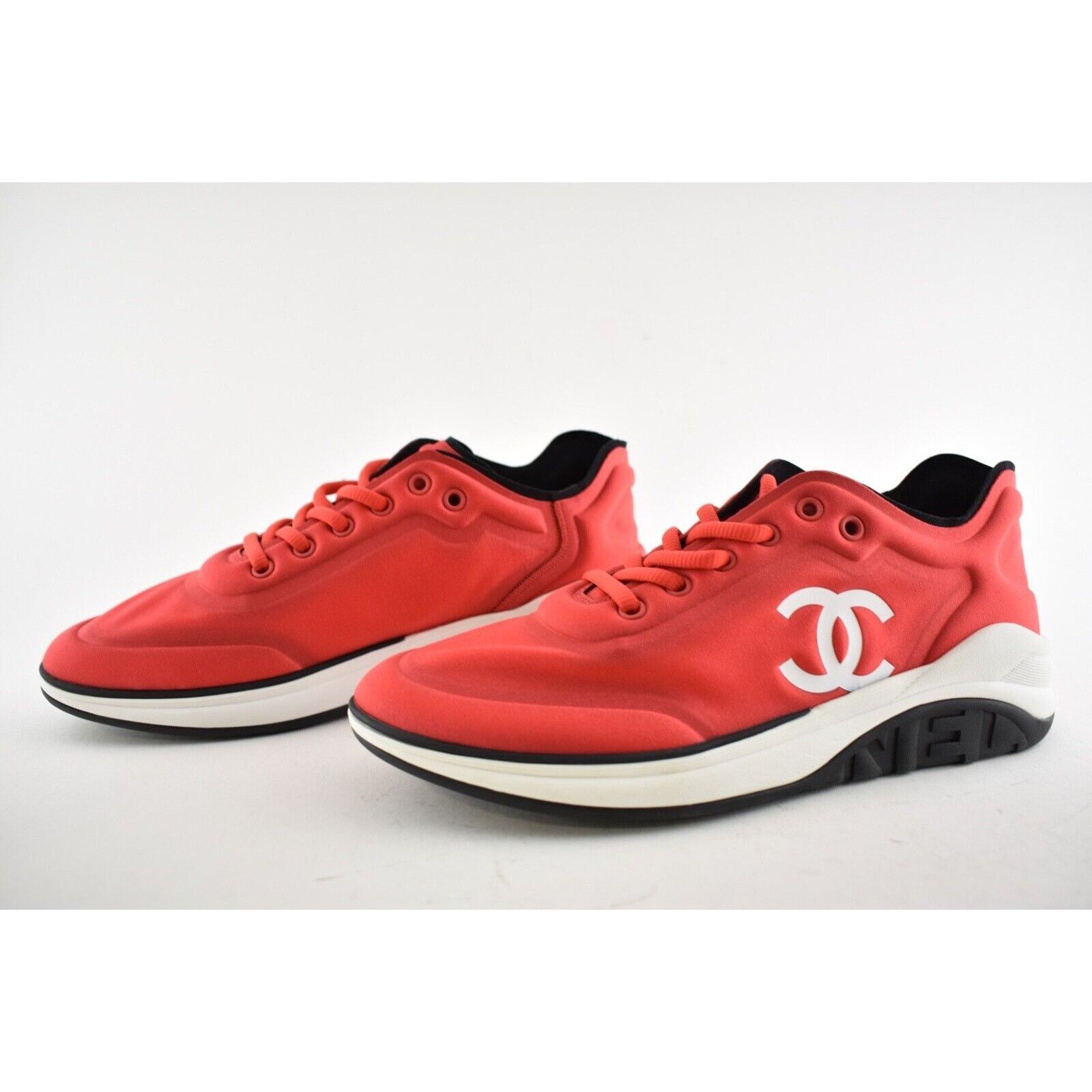 Chanel 19P Lycra CC Logo Lace Up Low Top Trainer Sneaker 36.5 Size US 6.5 / IT 36.5 - 9 Thumbnail
