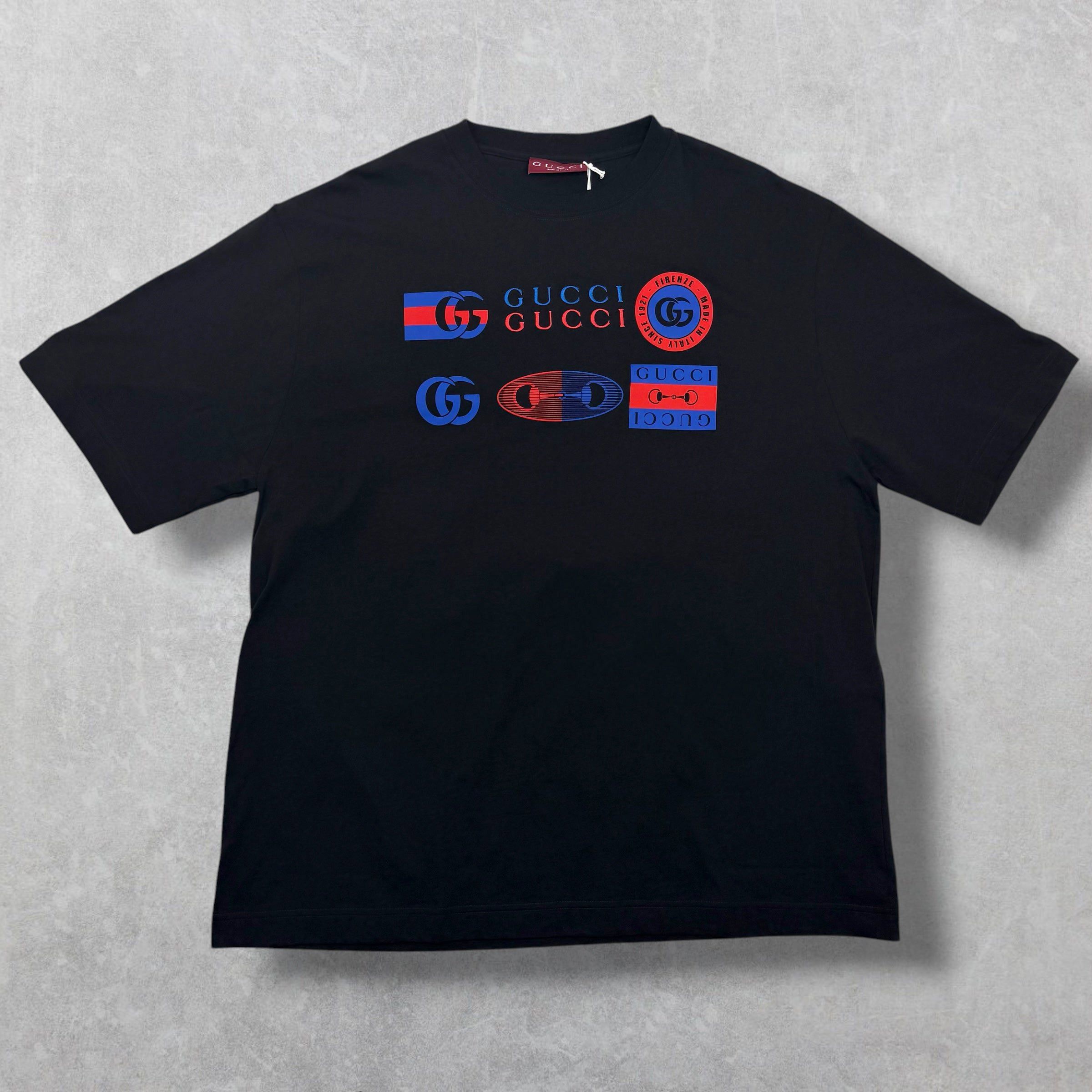 Gucci Gucci Multi Logo Tee Black XL Size US XL / EU 56 / 4 - 1 Thumbnail