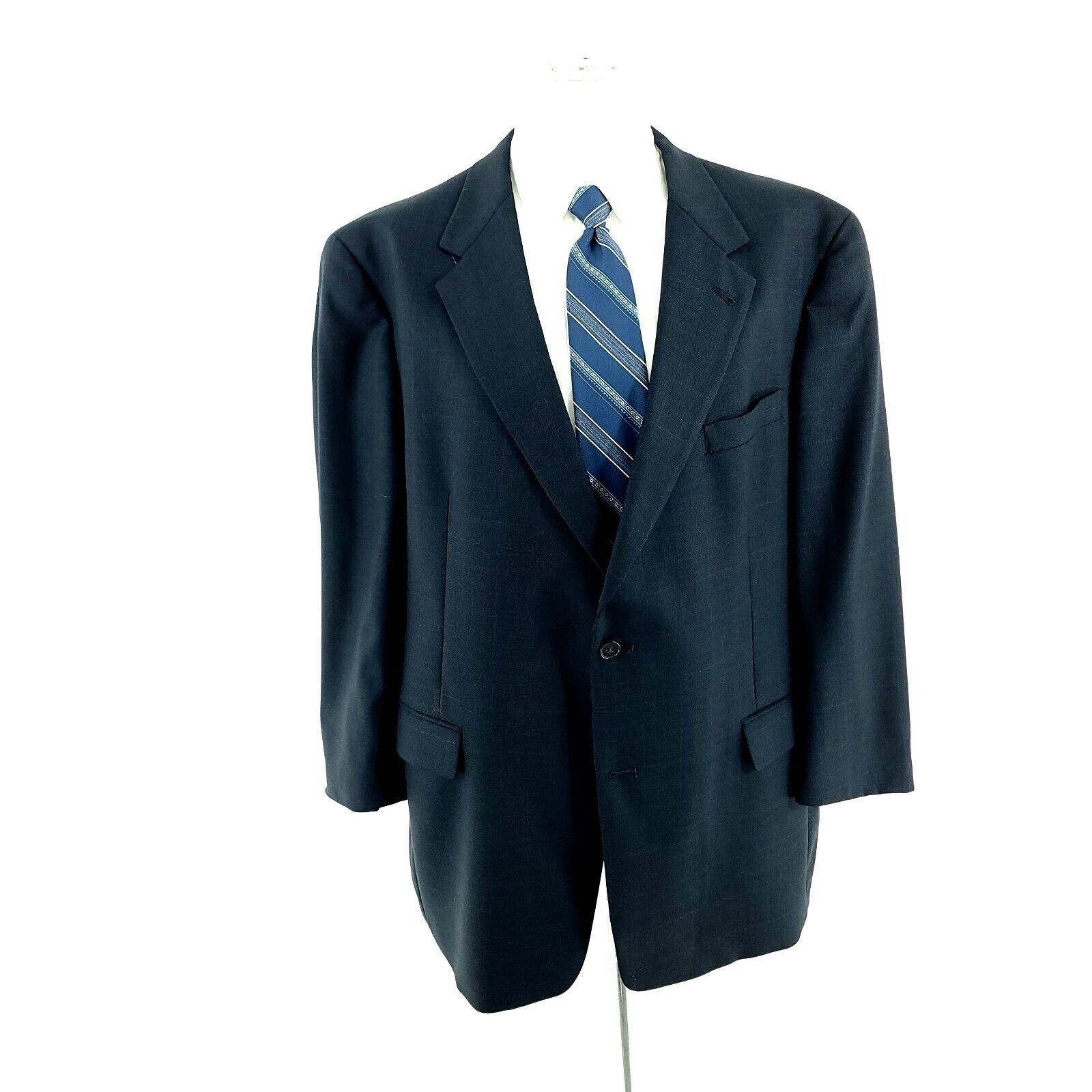 Austin Reed Austin Reed Wool 2 Button 2 Piece Suit 48L Blue Check Window Size 48L - 5 Thumbnail