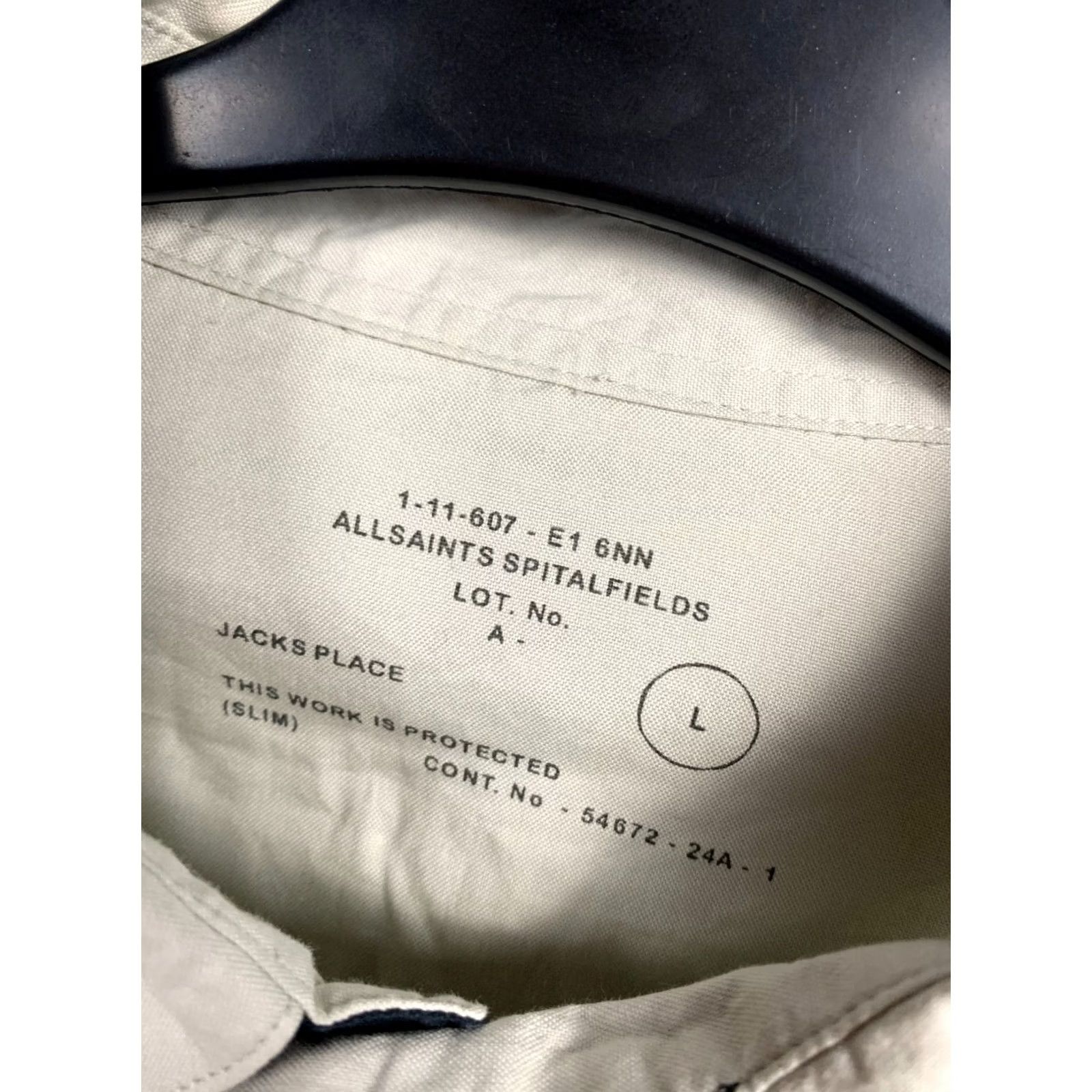 Allsaints VINTAGE AllSaints Shirt Spector Long Sleeve Oxford Mens L Beige Size US L / EU 52-54 / 3 - 4 Thumbnail