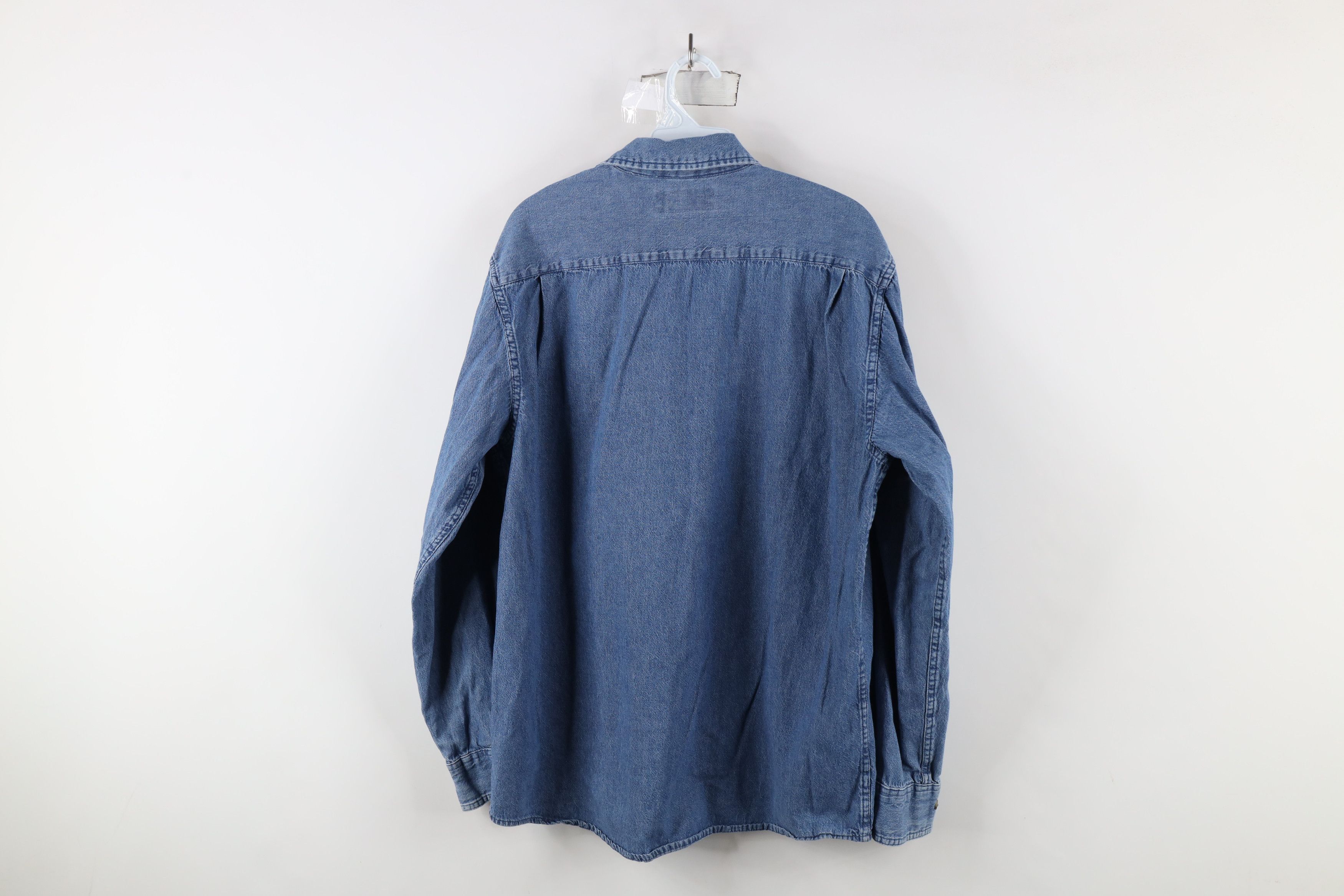 Vintage × Wrangler Vintage Wrangler Collared Denim Jean Button Shirt Blue Size US L / EU 52-54 / 3 - 9 Thumbnail