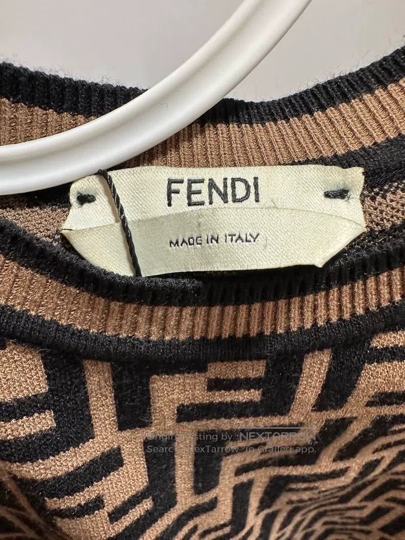Fendi Fendi Double F Monogram Full Print Knit Short Sleeve Shirt Size XS / US 0-2 / IT 36-38 - 3 Thumbnail