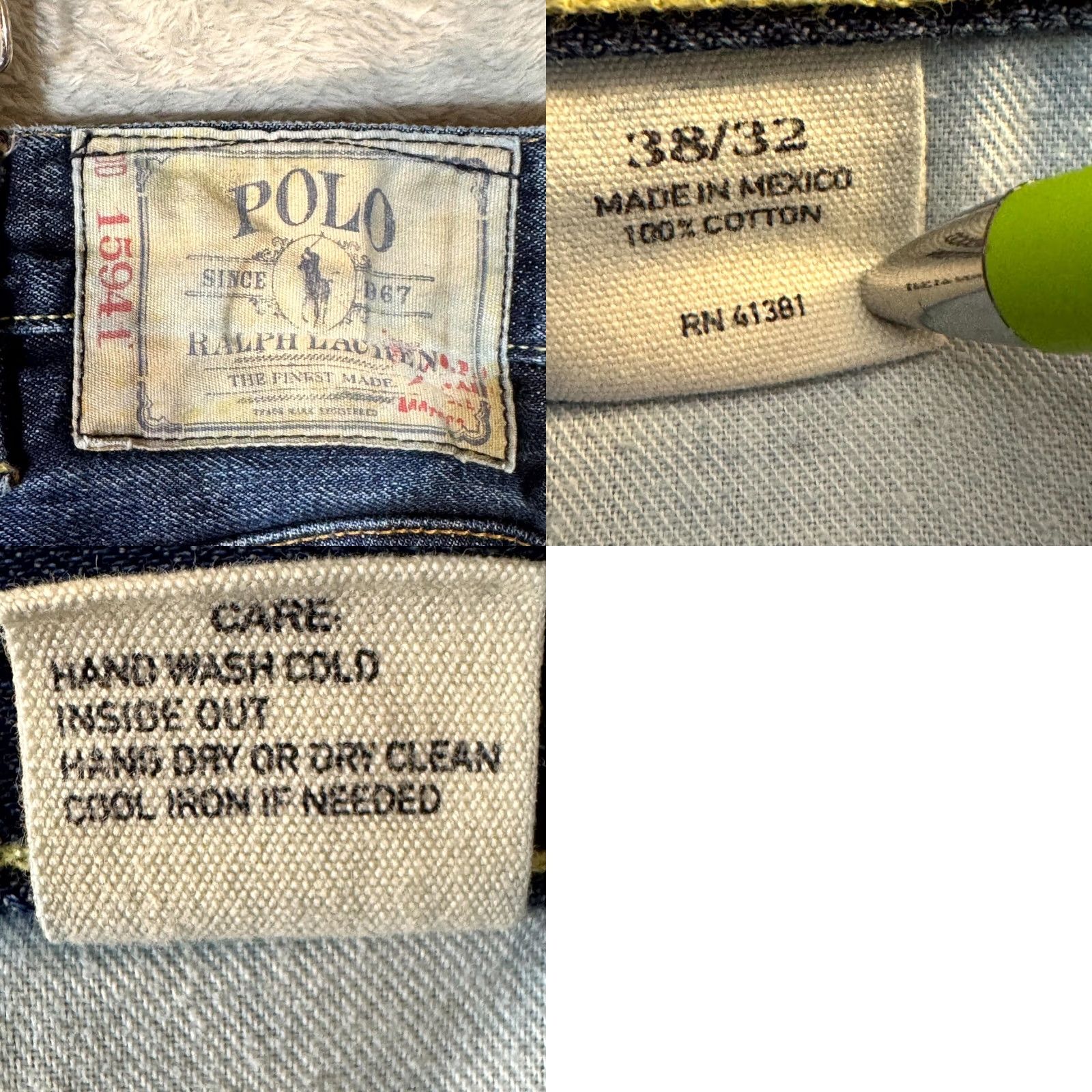 Polo Ralph Lauren Polo Ralph Lauren Jeans Men’s 38 x 32 Blue Denim Mid-Rise Straight Leg 5-Pocket Button Zip Fly Size US M / EU 48-50 / 2 - 9 Thumbnail