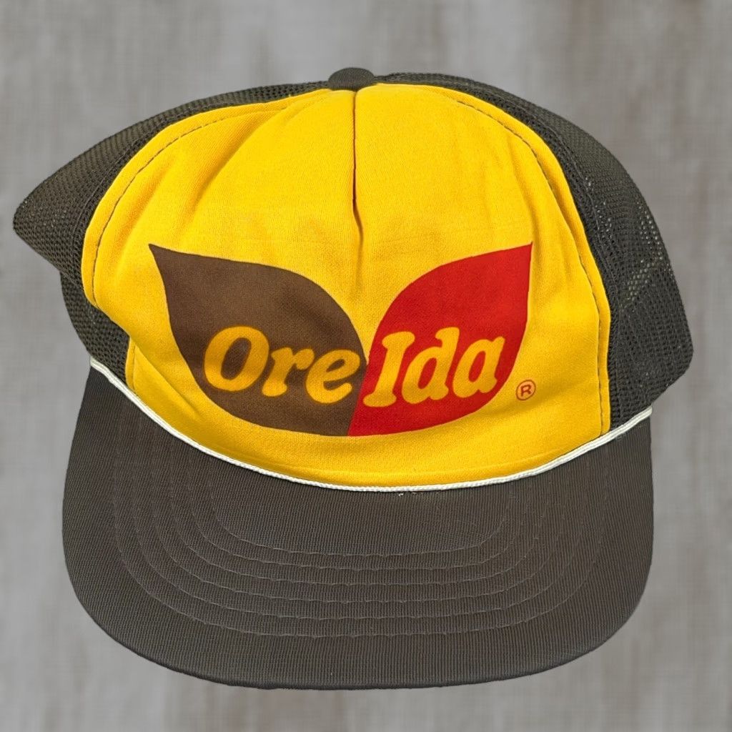 Vintage VINTAGE OreIda Trucker Hat Cap Snapback Brown Yellow 80s 90s Size ONE SIZE - 1 Thumbnail
