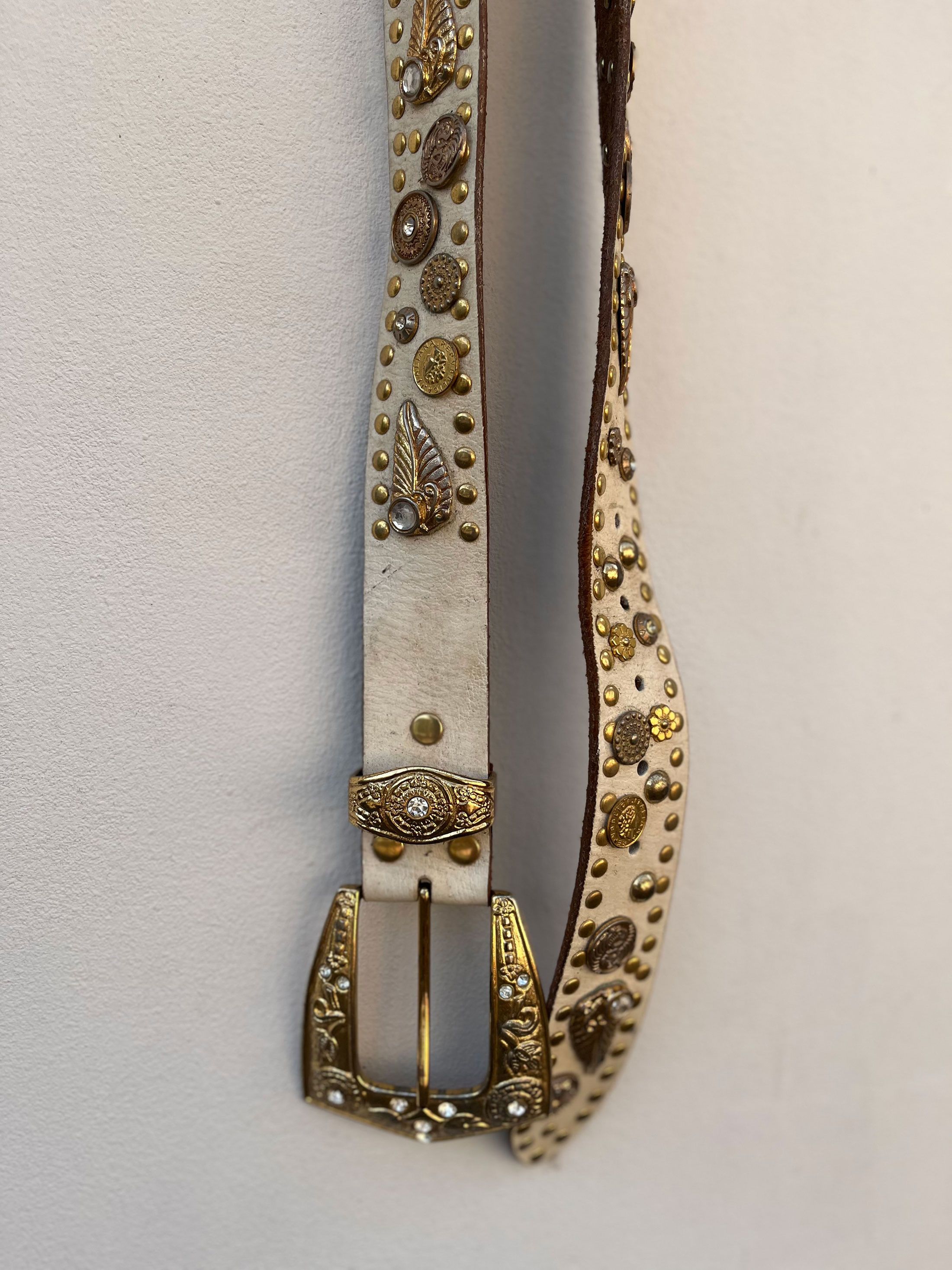 Other Leather Craft Studded Craving Goros Style Belt Size 34 - 2 Thumbnail