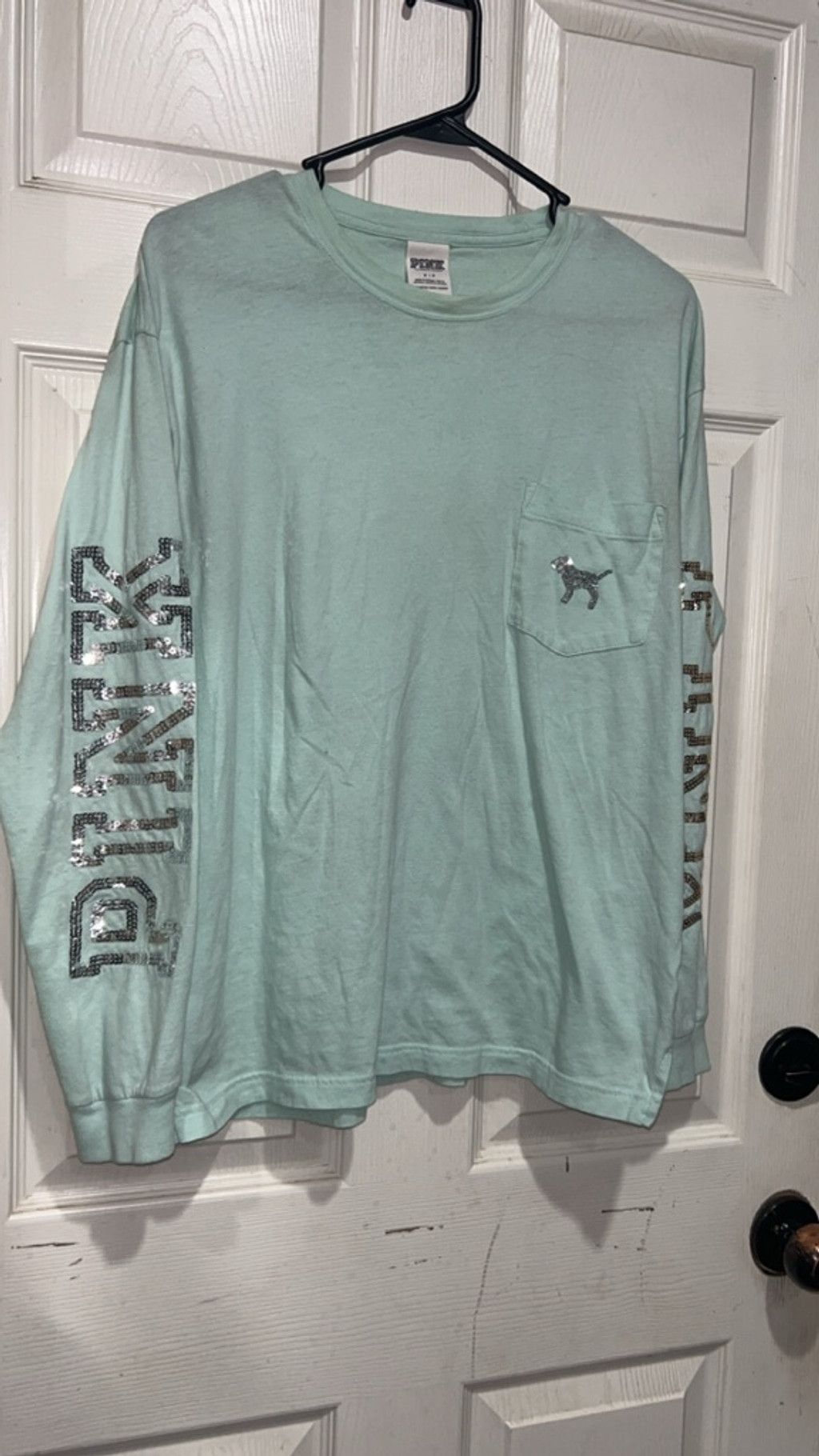 Pink Women's PINK Victoria's Secret Long Sleeve Tee SP Light Blue Size S / US 4 / IT 40 - 2 Thumbnail