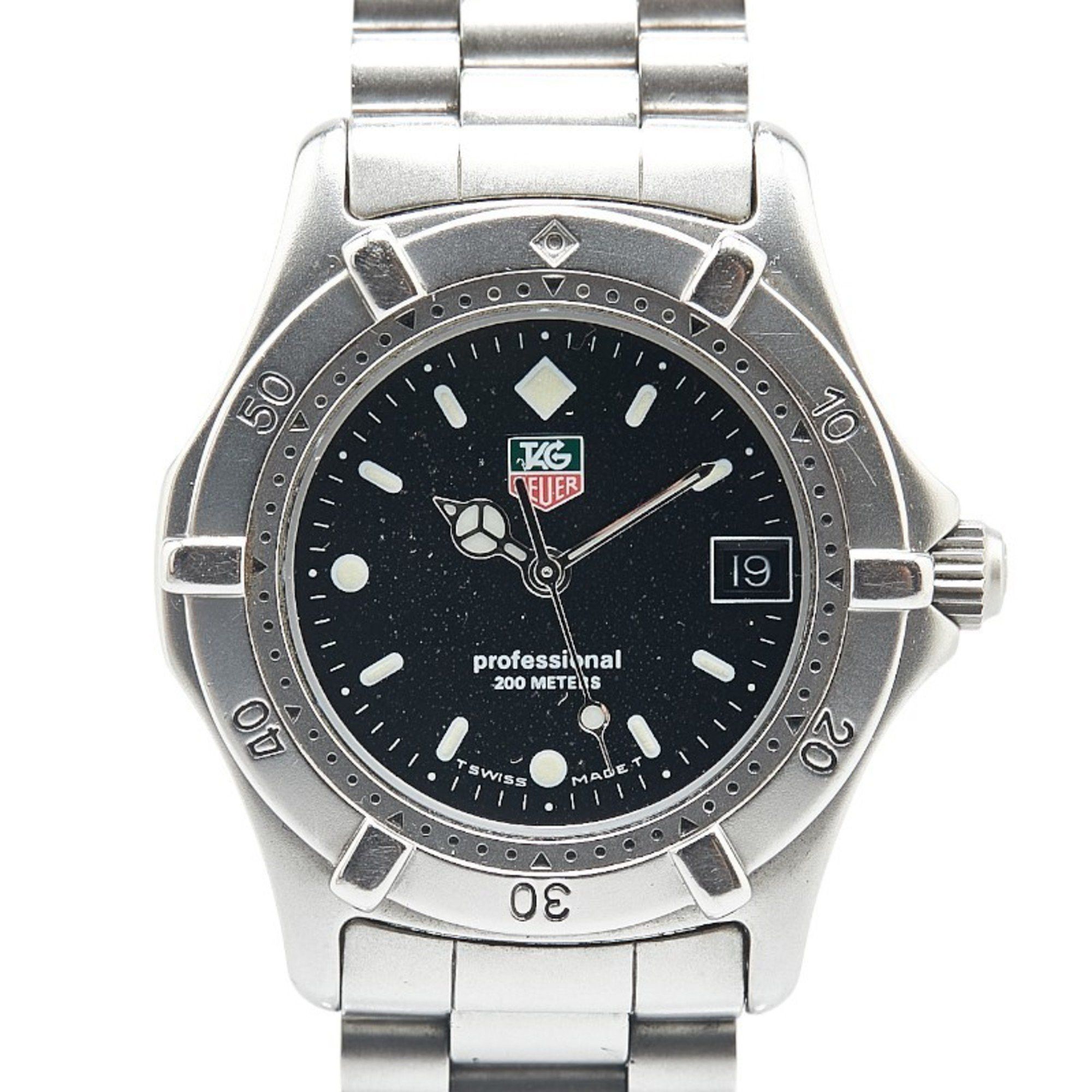 Tag Heuer Professional Watch 962.013R Quartz Black Dial Stainless Steel Ladies Heuer, Women's