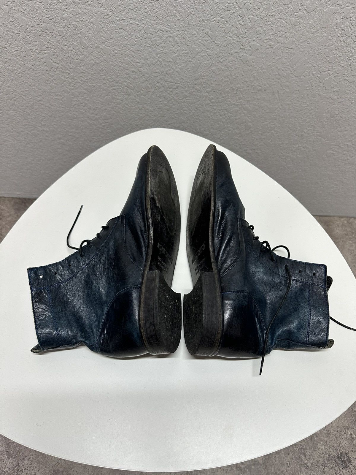 If Six Was Nine Vintage Italian AS 98 Rick Owens Style Leather Biker Boots Size US 9 / EU 42 - 11 Thumbnail