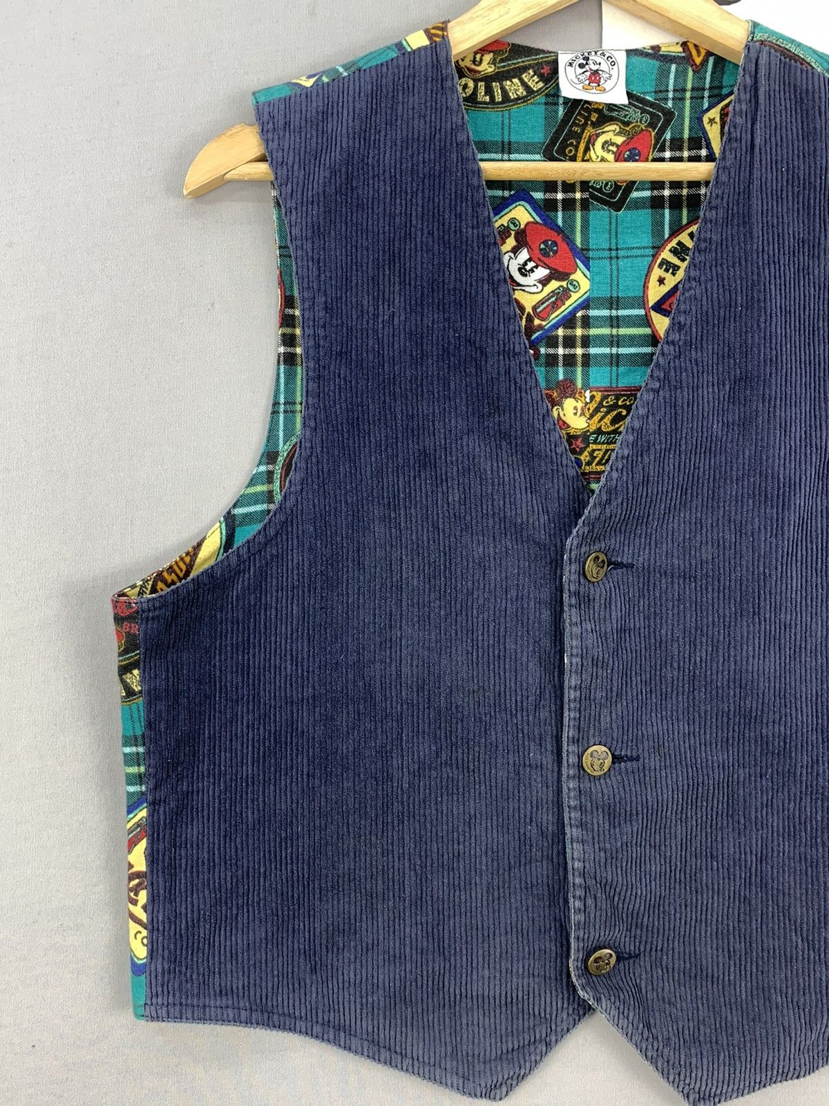 Disney Vintage 90s Corduroy Hybrid Vest Disney Mickey & Co Jacket Size US M / EU 48-50 / 2 - 3 Thumbnail
