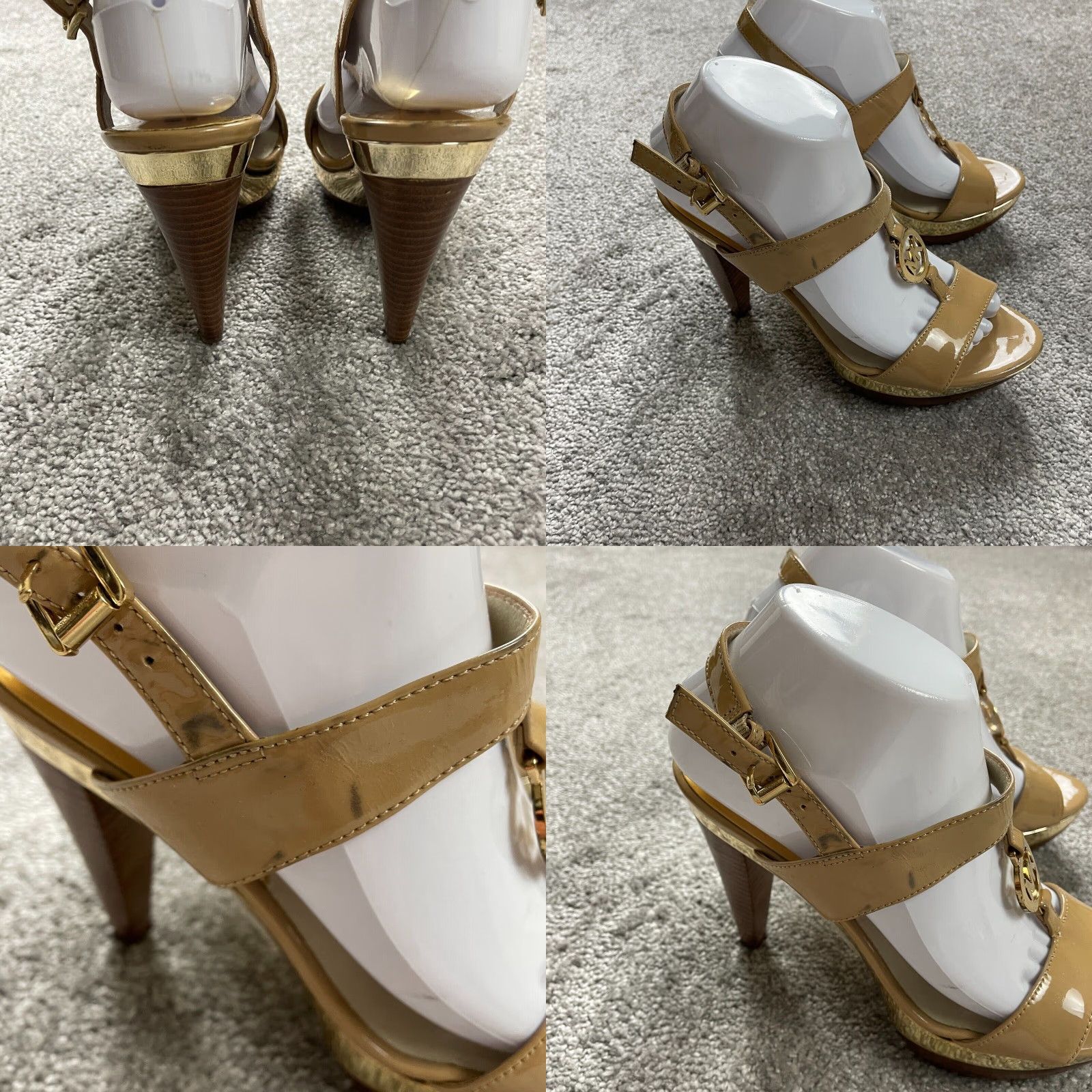 Michael Kors Michael Kors Sandal Womens 8.5 M Strappy Leather Embossed Logo Buckle Heel Cuban Size US 9 / IT 39 - 9 Thumbnail