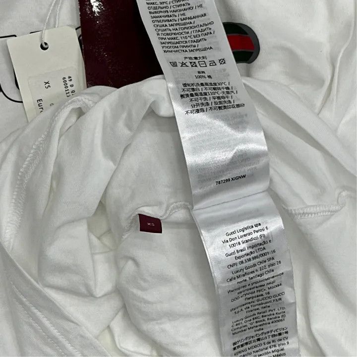 Gucci Gucci White Logo Print Short Sleeve T-Shirt-2507 Size XS / US 0-2 / IT 36-38 - 7 Thumbnail
