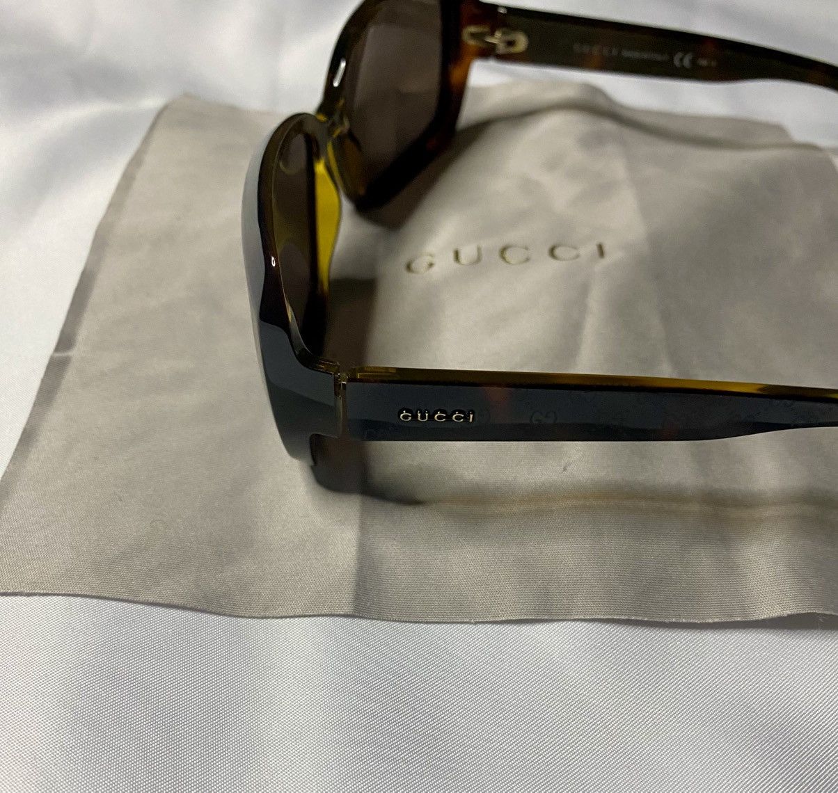 Gucci Gucci Brown Unisex Acetate Sunglasses Size ONE SIZE - 10 Thumbnail