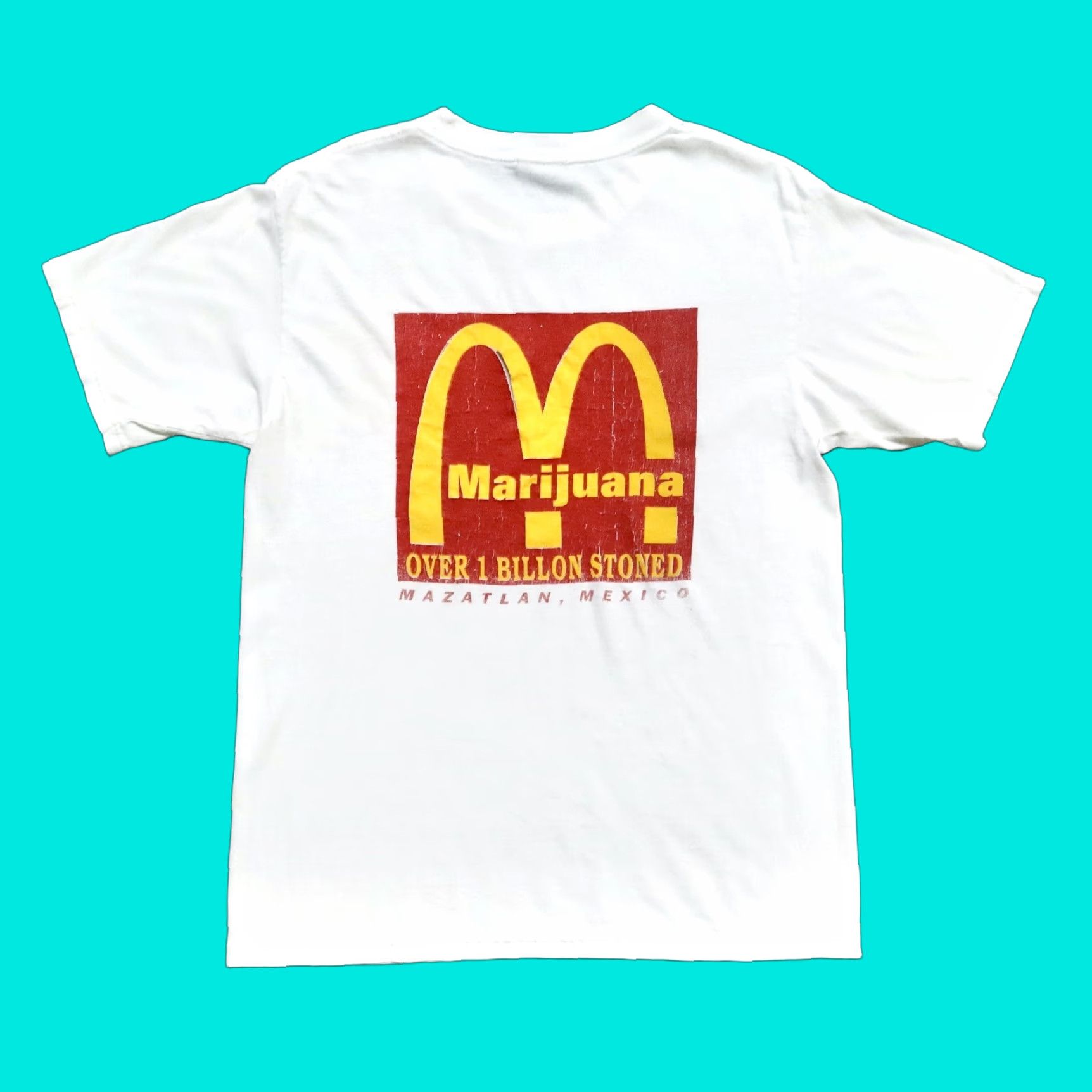Nike Vintage Nike Shirt M White 90s Marijuana Stoned Over 1 Billion Stoned Shirts Mens Size US M / EU 48-50 / 2 - 1 Thumbnail