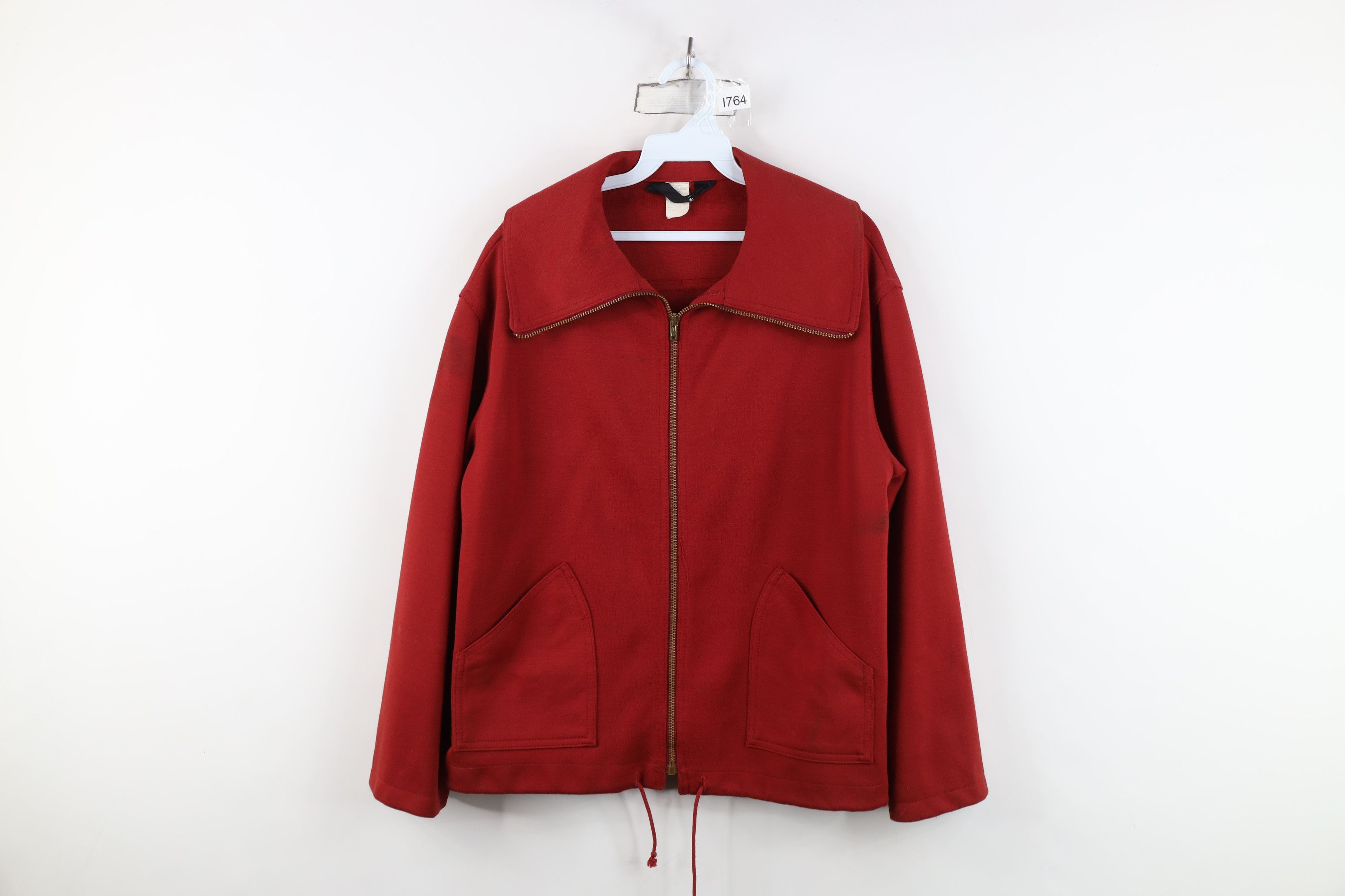 Vintage Vintage 60s Streetwear Knit Full Zip Jacket Red USA Size XL / US 12-14 / IT 48-50 - 1 Thumbnail