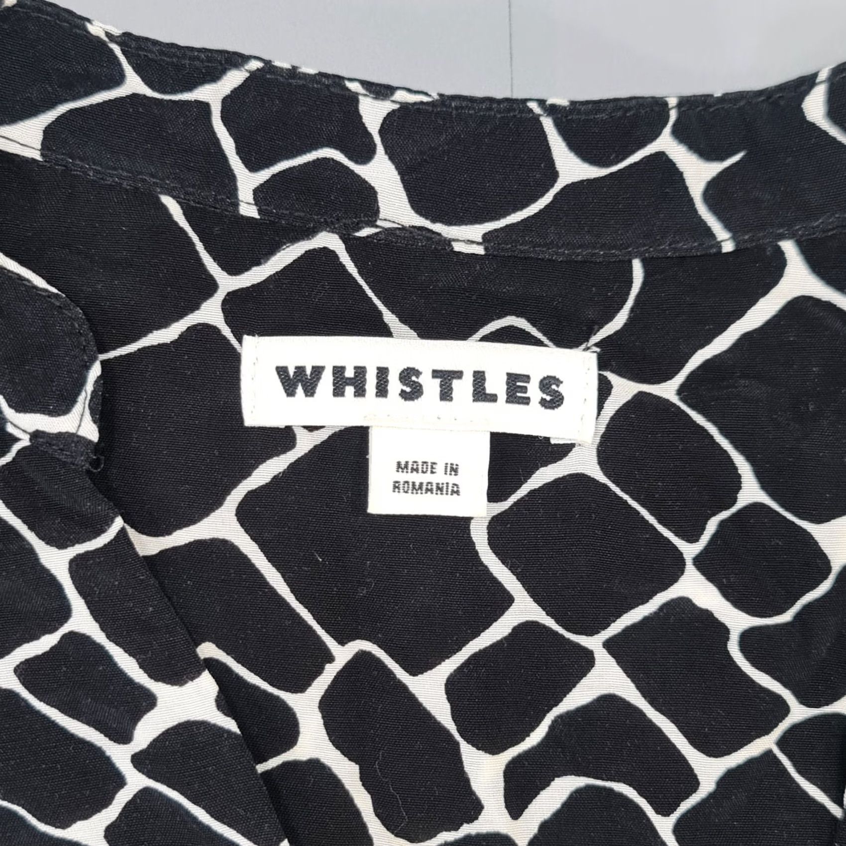 Whistles Whistles Dress Black Mini Snake Pattern V-Neck Short Length Womens Small Size 28" / US 6 / IT 42 - 3 Thumbnail