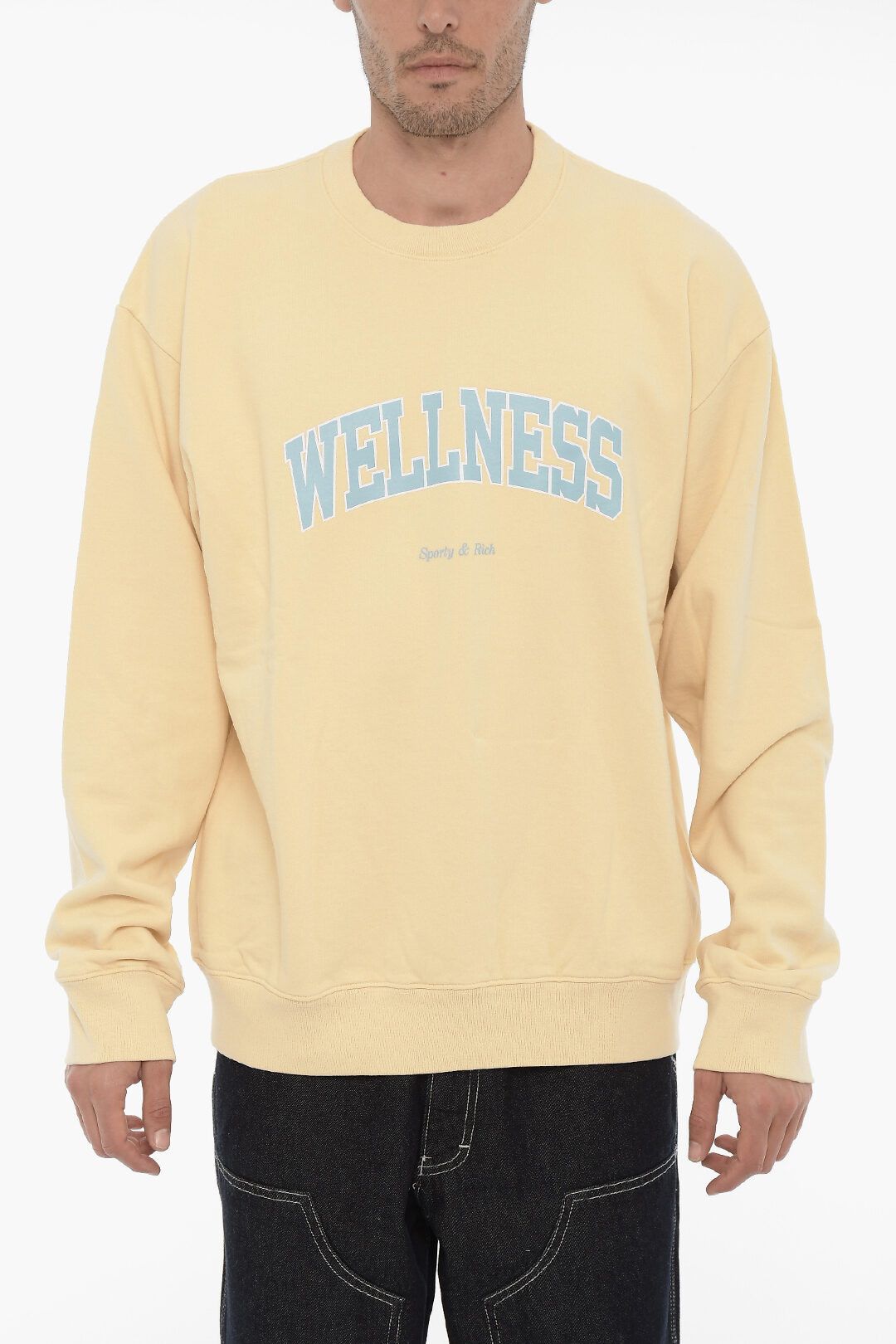 image of Sporty Rich Og1Mm0524 Crewneck Sweatshirt In Beige, Men's (Size Large)