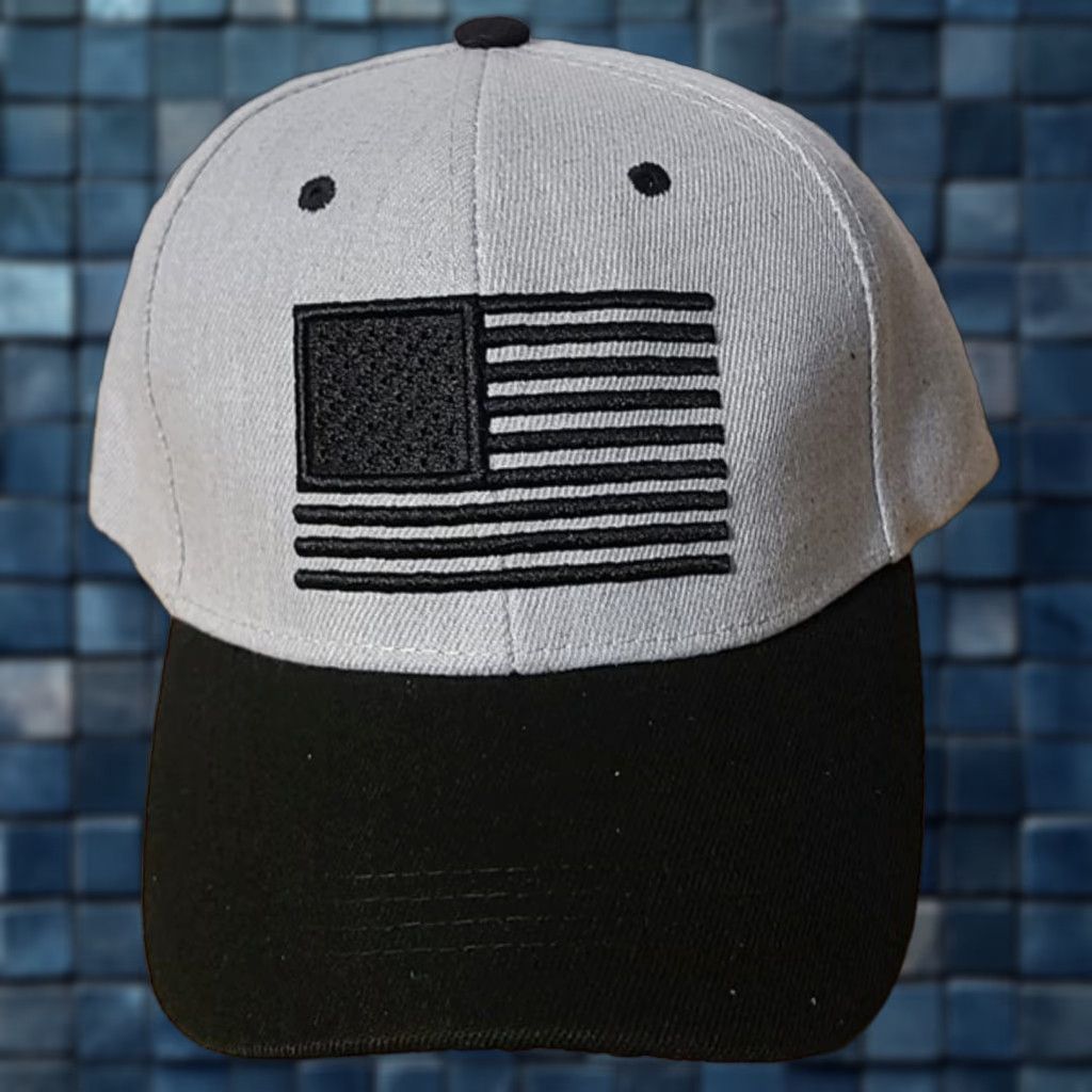 Brandblack VINTAGE American Flag Baseball Cap Men Adjustable Snapback 90s Patriotic Gray Black Size ONE SIZE - 1 Thumbnail