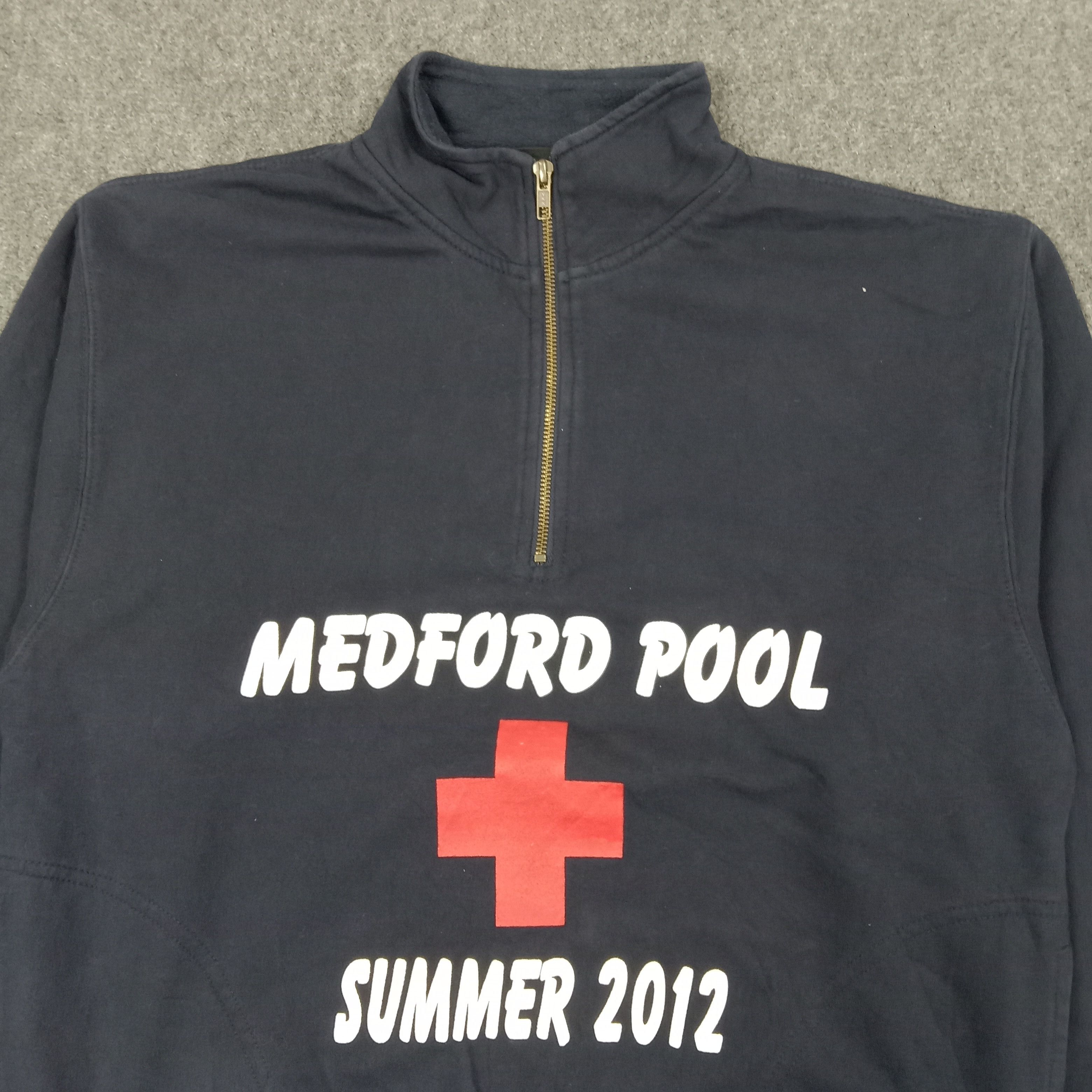 Vintage Medford Pool Summer 2012 Half Zipper Sweatshirt C269N11 Size US M / EU 48-50 / 2 - 2 Thumbnail