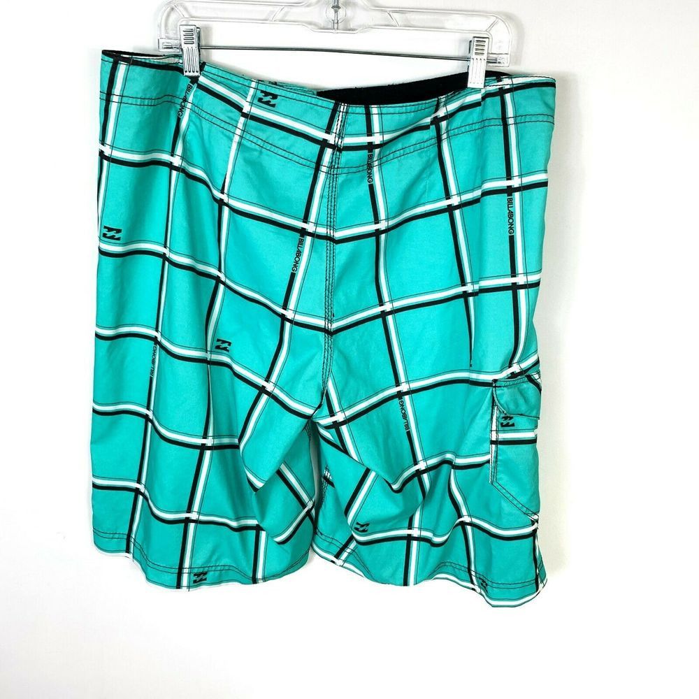 Billabong Billabong Mens 38 Board Surf Swim Shorts Trunks Blue Plaid Size US 38 / EU 54 - 2 Thumbnail