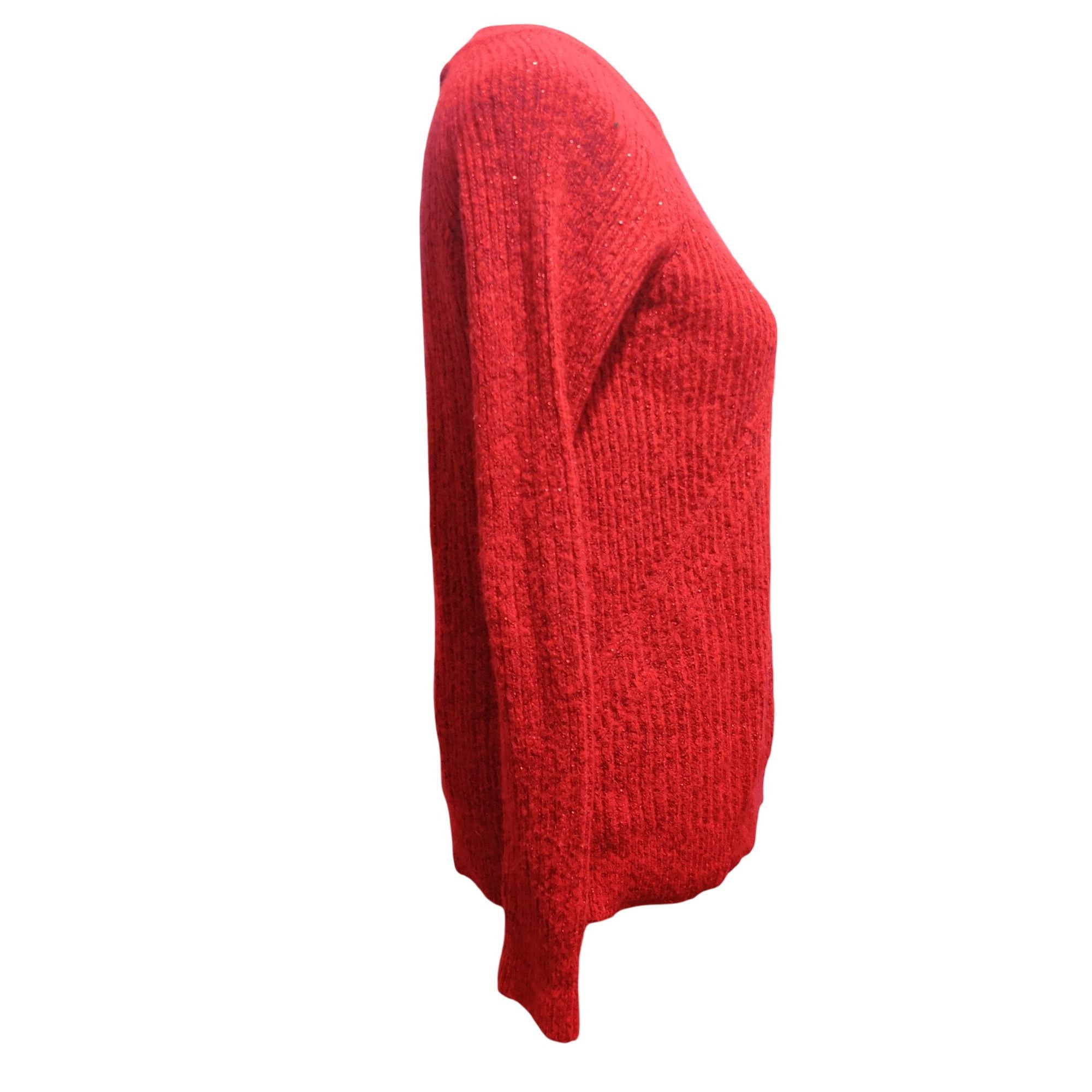 Other APT.9 Small Womens Sweater Red Sparkle Textured Pullover Hol Size S / US 4 / IT 40 - 9 Thumbnail