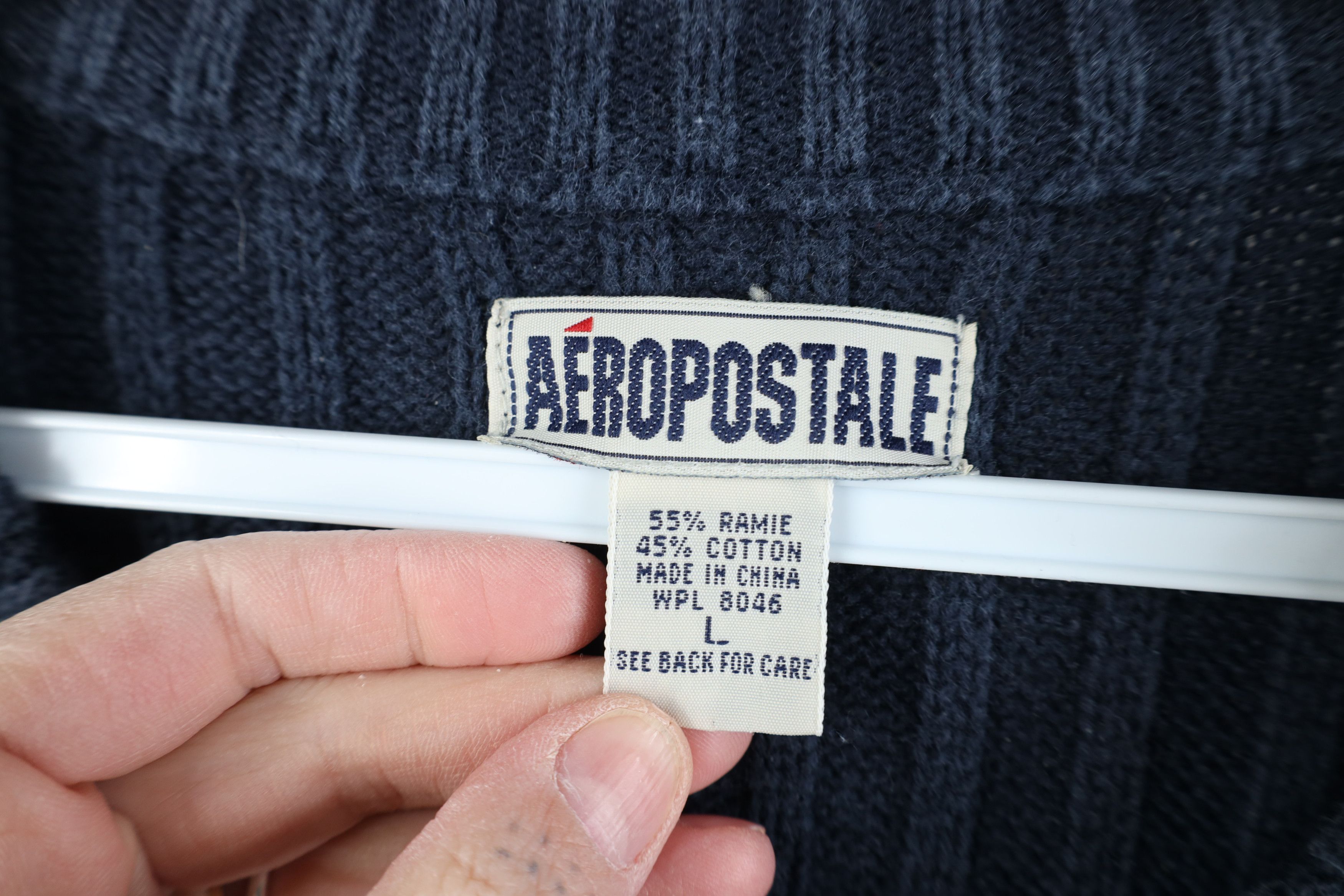Aeropostale Vintage 90s Y2K Aeropostale Ribbed Marled Knit Sweater Blue Size US L / EU 52-54 / 3 - 6 Thumbnail