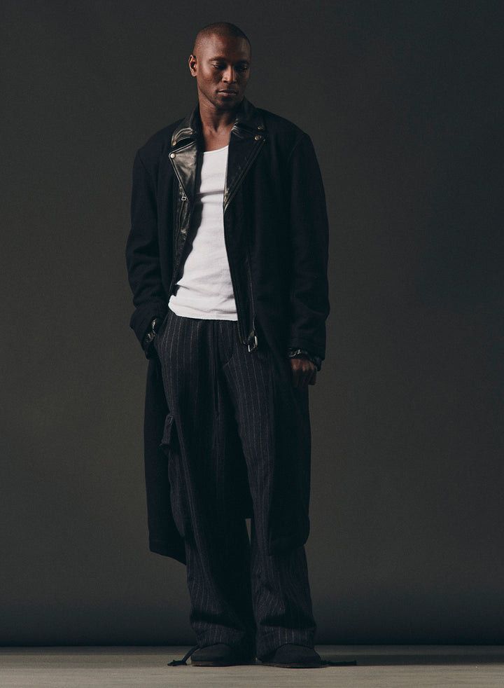Greg Lauren $2850 Greg Lauren Long Leather / Wool Brando Front Coat Size US S / EU 44-46 / 1 - 5 Thumbnail