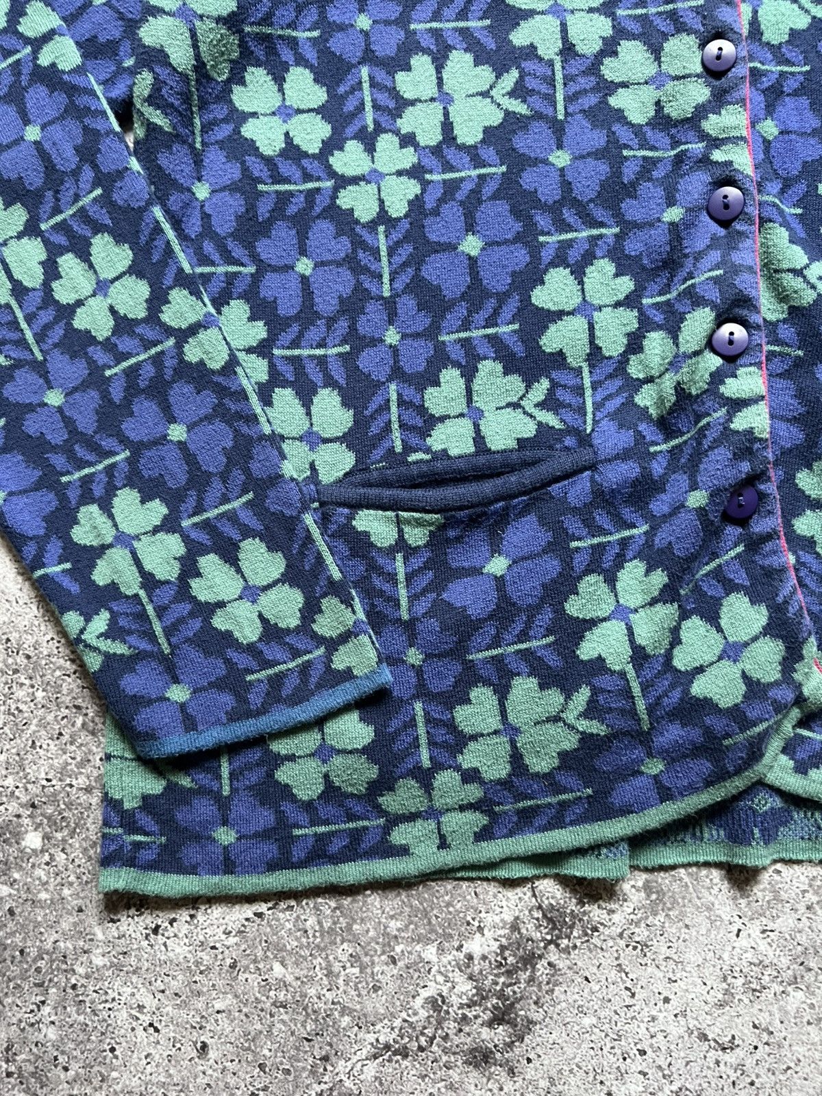 Designer Gudrun Sjoden Floral Print Cotton Cardigan Sweater Size M / US 6-8 / IT 42-44 - 6 Thumbnail
