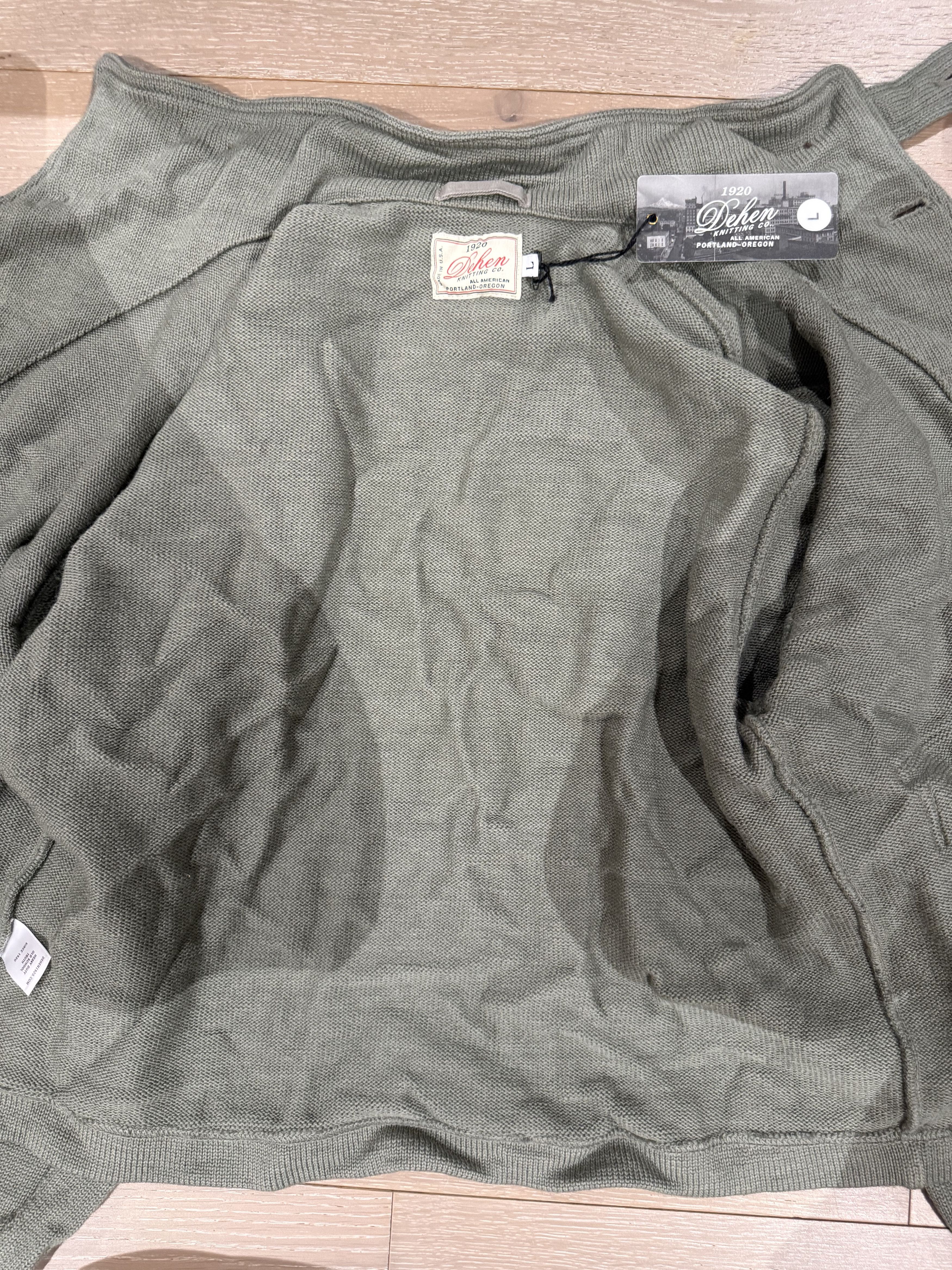Dehen 1920 💚 Dehen 1920 Submariner Sweater Coat Sage Large NEW Size US L / EU 52-54 / 3 - 16 Thumbnail